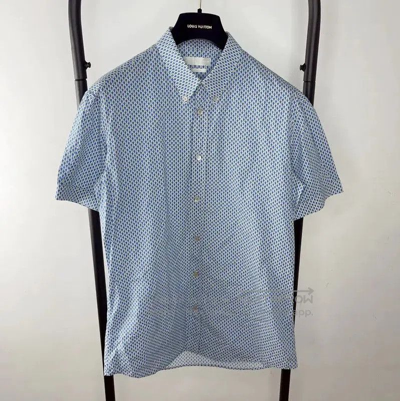 Alexander McQueen Alexander McQueen Blue Cotton Short Sleeve Shirt . Size US XL / EU 56 / 4 - 1 Thumbnail