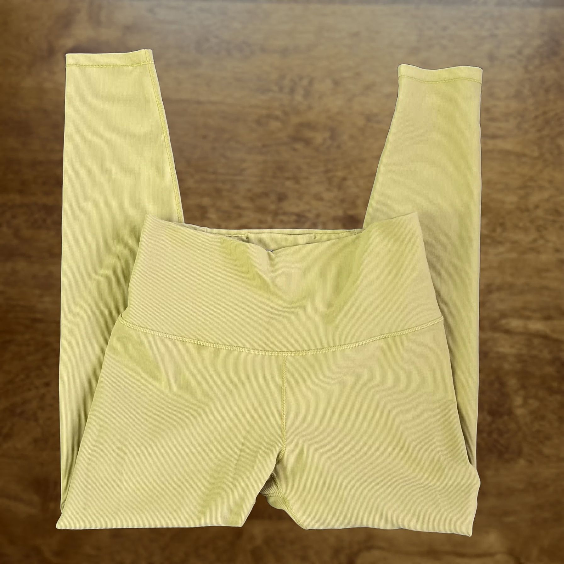 Vintage Balance Athletica Leggings Womens Small Yellow Ribbed High Rise Ankle Yoga Gym Size 28" / US 6 / IT 42 - 1 Thumbnail