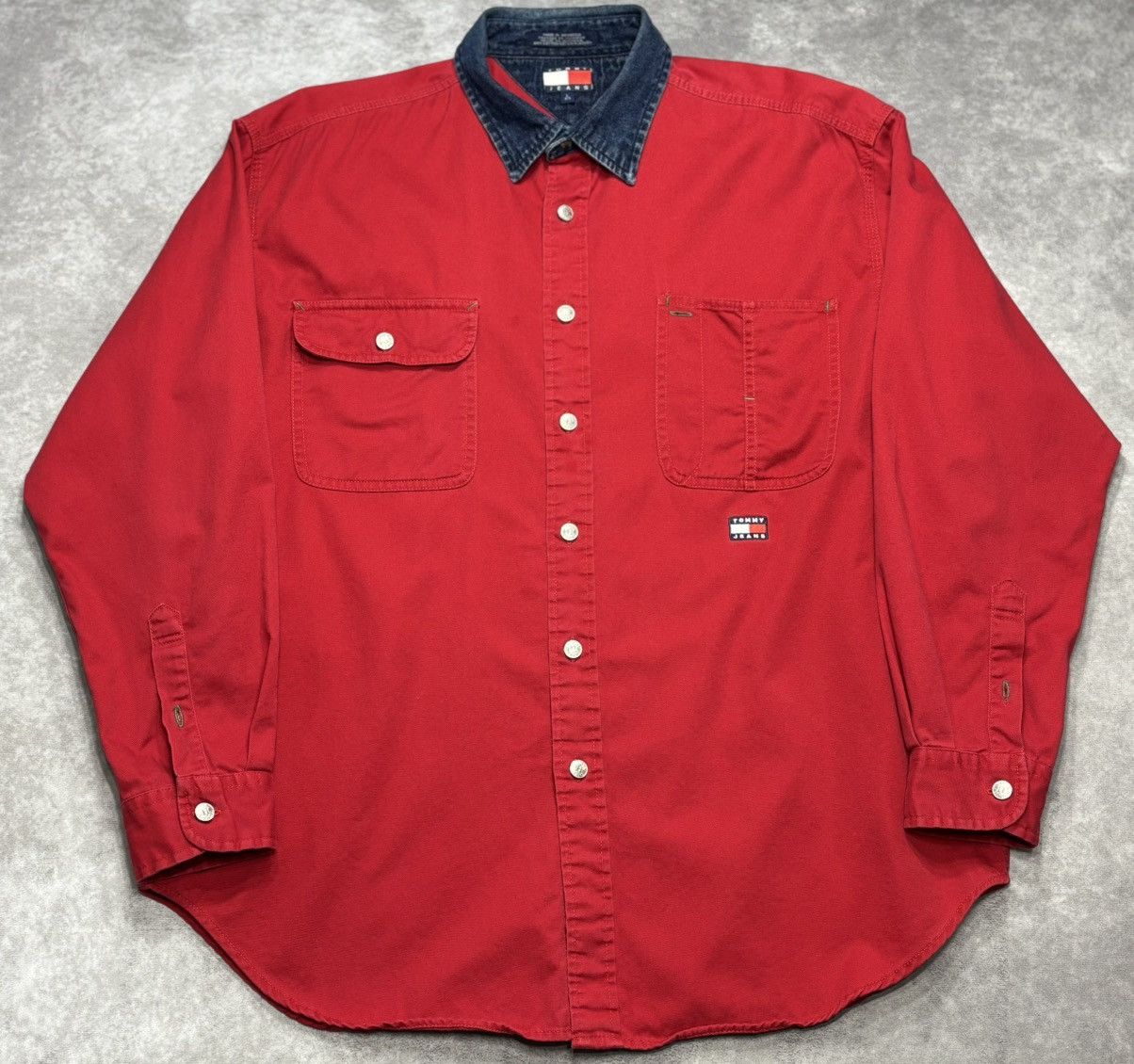 Tommy Hilfiger 90’s Vintage Tommy Hilfiger x Tommy Jeans Denim Button Up Size US L / EU 52-54 / 3 - 1 Thumbnail