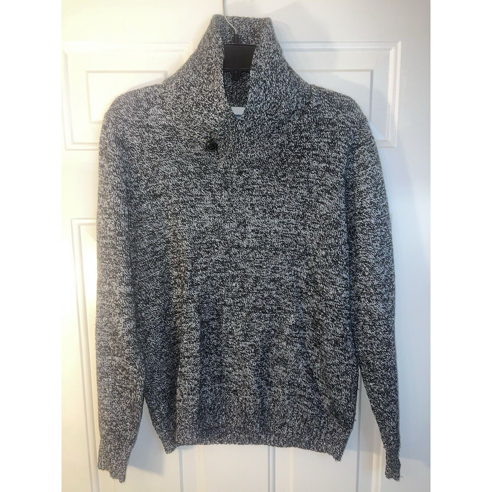 Old Navy Old Navy Men’s Sweater Gray Large Black Cowl Neck White Size US L / EU 52-54 / 3 - 1 Thumbnail