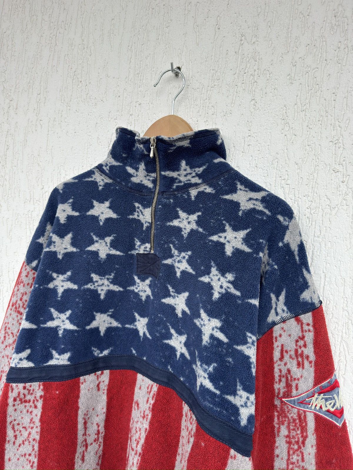 JET SET Vintage Jet Set Ski Fleece Jacket American Flag Polo Style Size US XL / EU 56 / 4 - 3 Thumbnail
