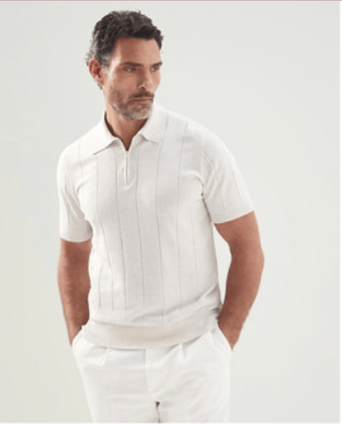image of Brunello Cucinelli O1W1Db10524 Polo Sweaters In Beige, Men's (Size XL)