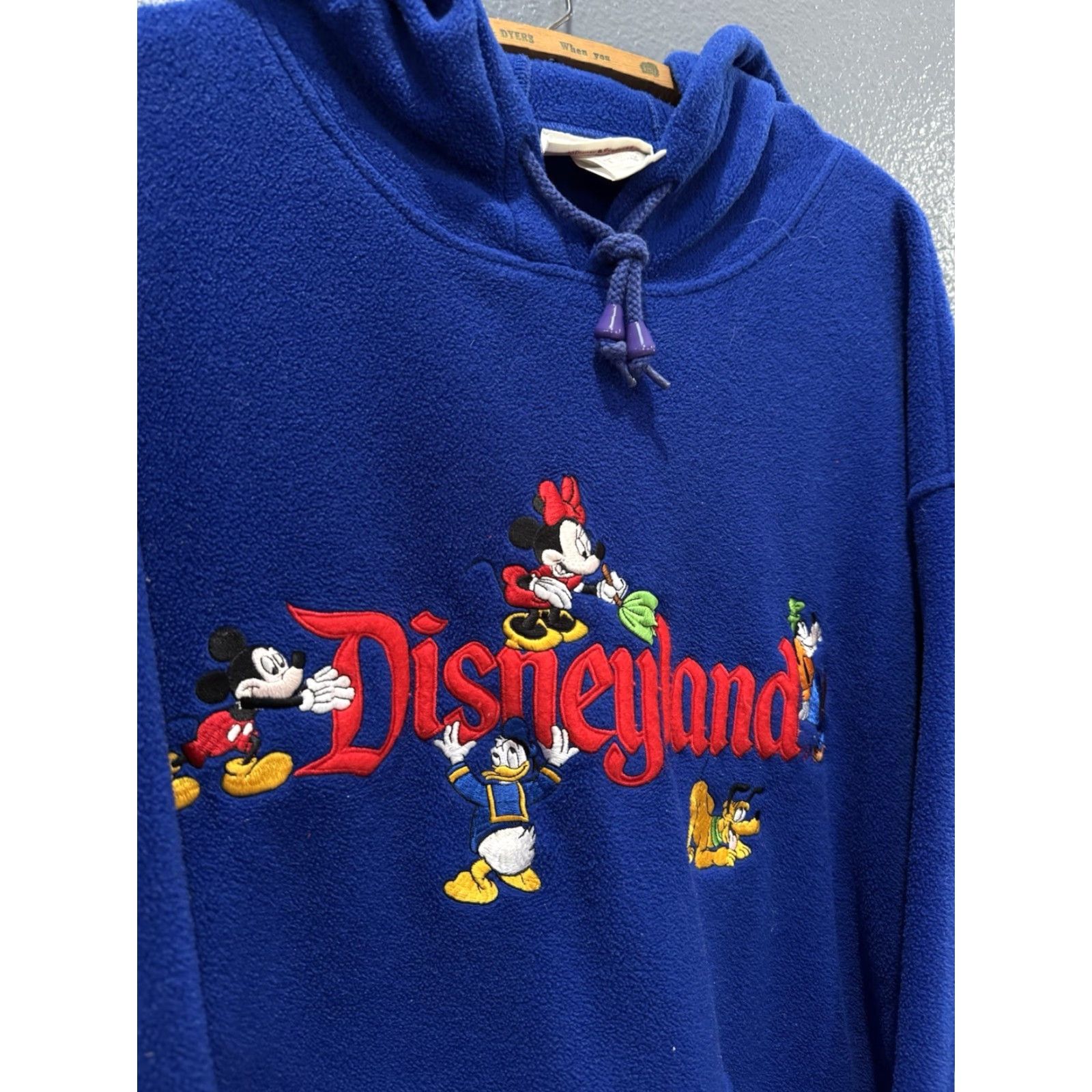 Disney VINTAGE Walt Disney Disneyland Blue Fleece Hoodie Men’s L 90s Pullover Size US L / EU 52-54 / 3 - 4 Thumbnail