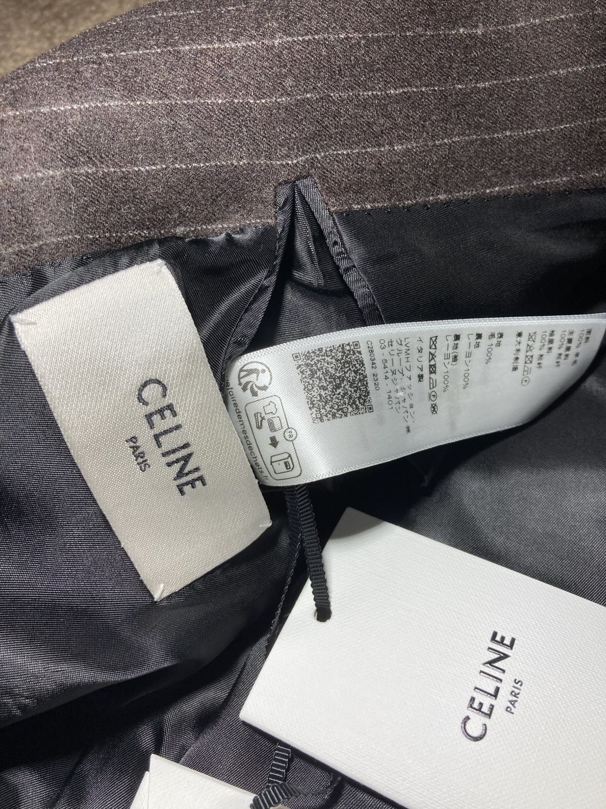 Celine New AW23 Celine Striped Carnaby 2B Jacket 48 Chocolate Hedi Size 48S - 7 Thumbnail
