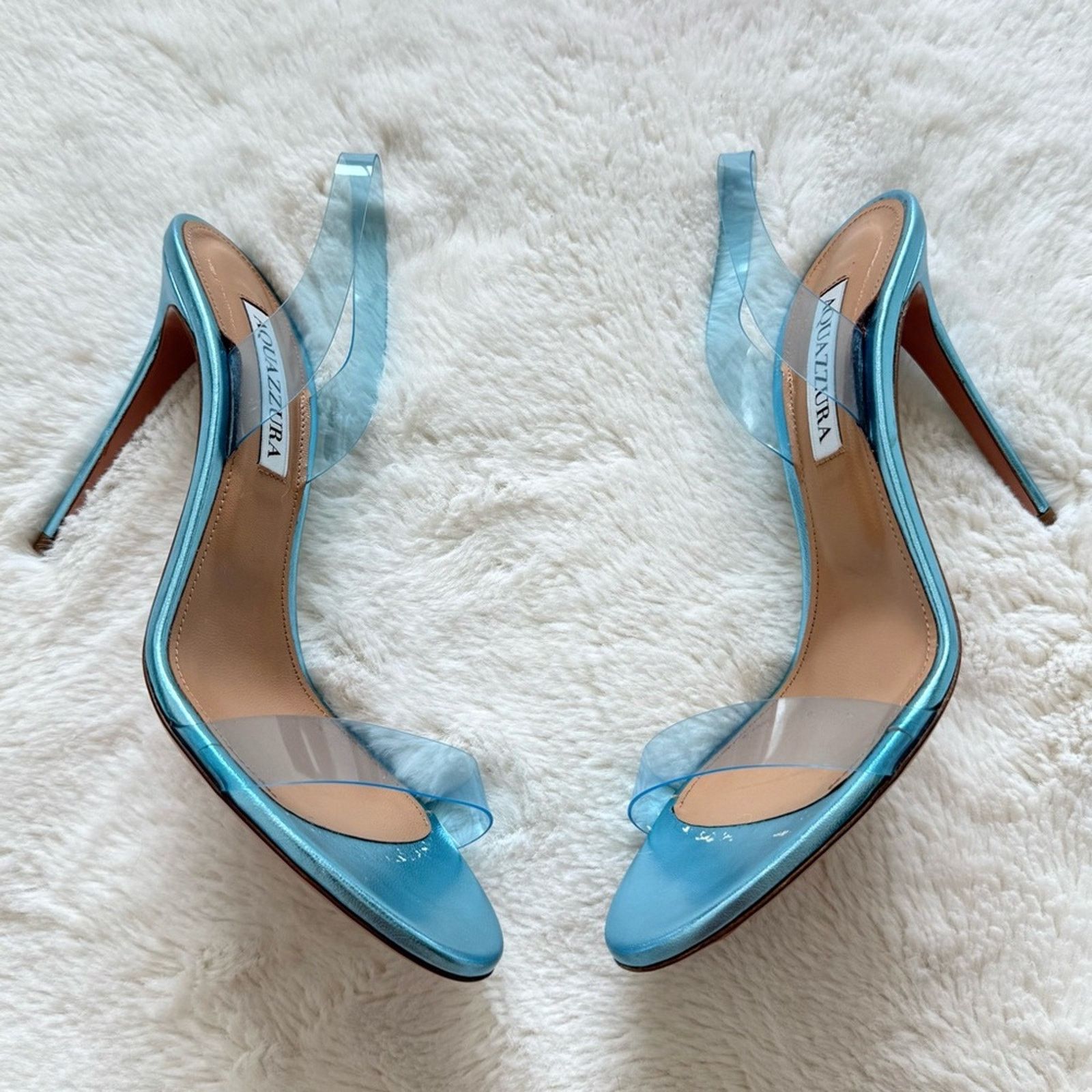 Aquazzura Aquazzura blue metallic women heel sandals size 37.5 EU Size US 7.5 / IT 37.5 - 1 Thumbnail