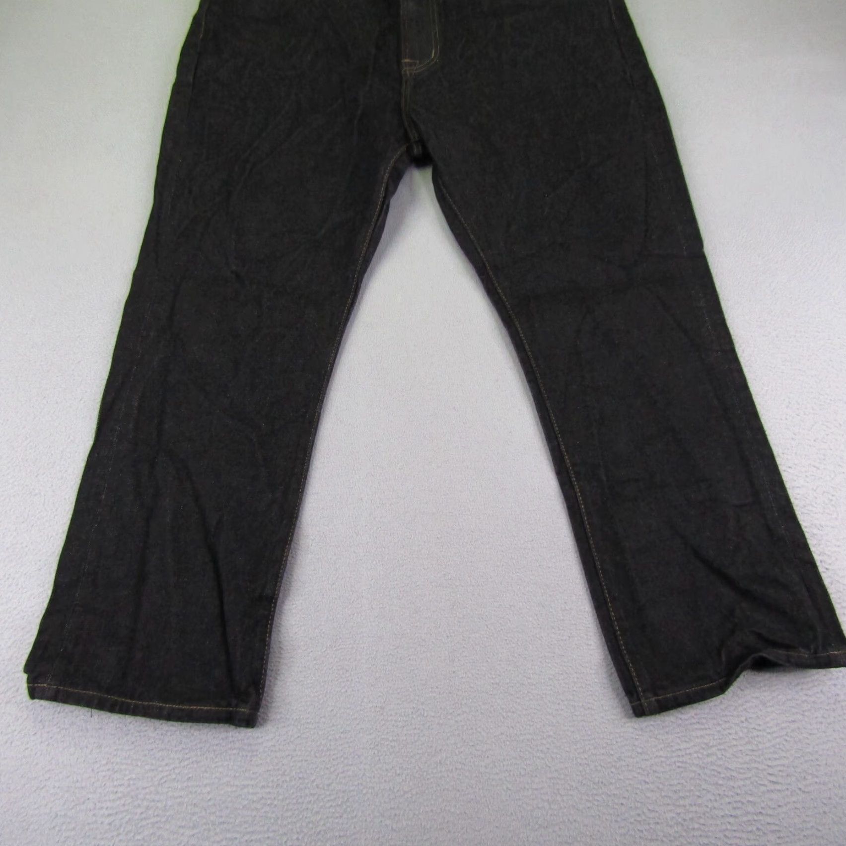 Denime Kno Betta Jeans Mens 40x30 Blue Denim Dark Rinse Wash Belted Straight Leg Pants Size US 38 / EU 54 - 3 Thumbnail