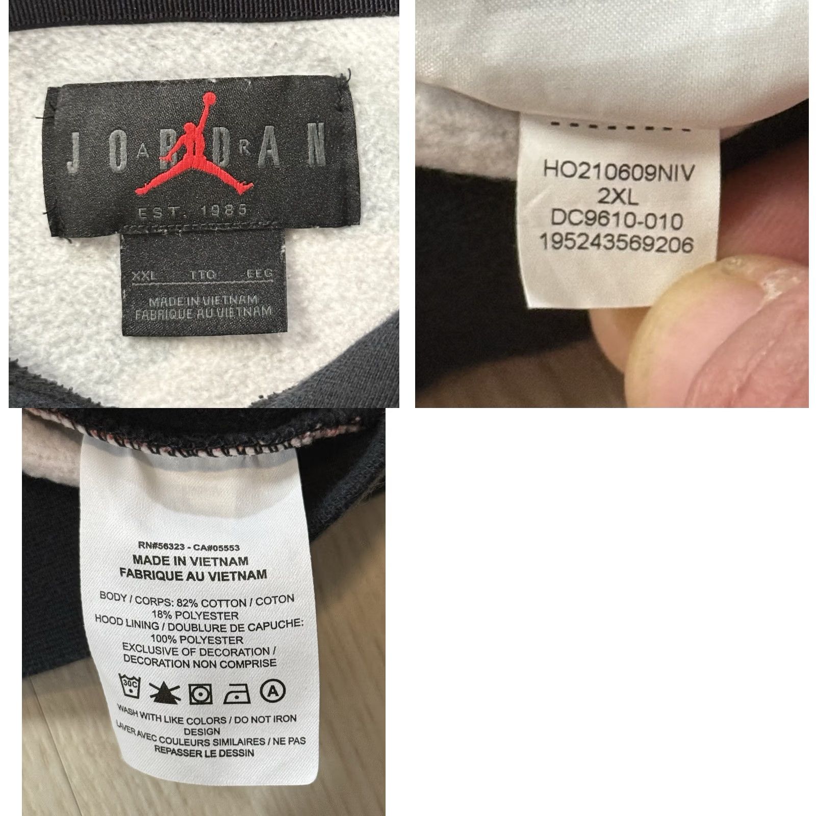Jordan Brand VINTAGE Nike Jordan Jumpman AOP Fleece Pullover Hooded Sweatshirt XXL DC9610-010 Michael Size US XXL / EU 58 / 5 - 8 Thumbnail