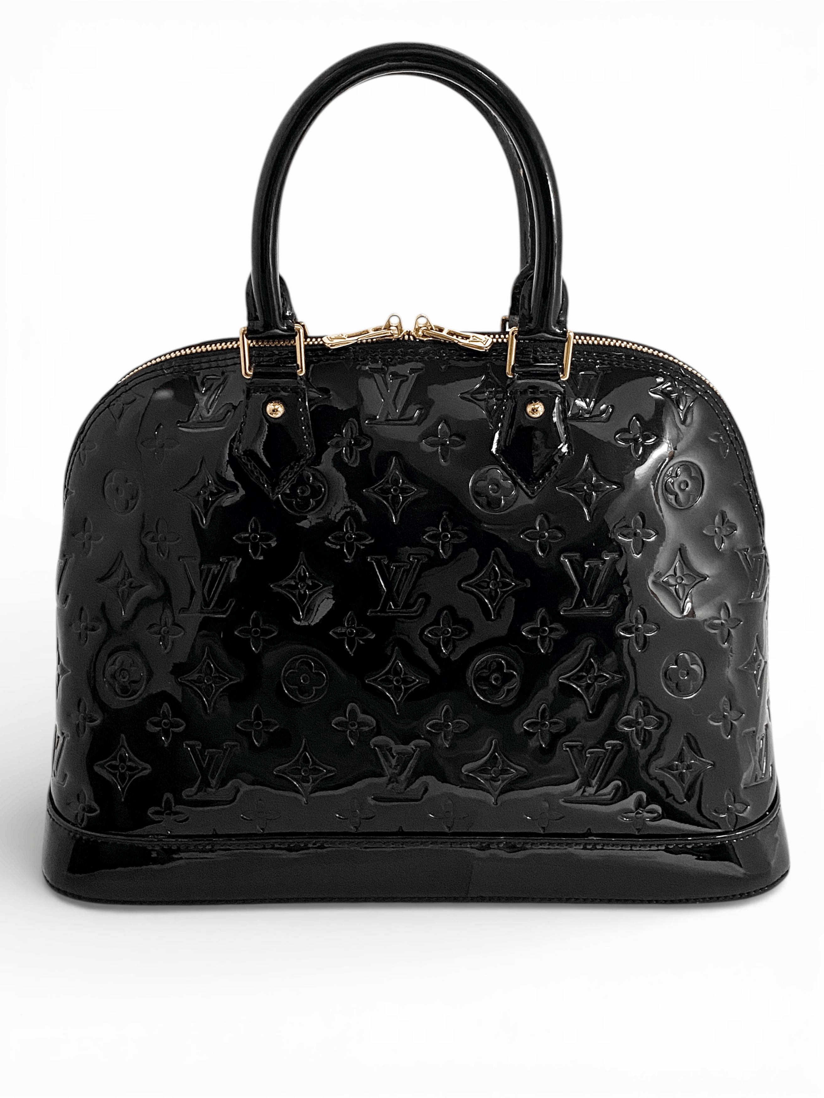 Louis Vuitton Louis Vuitton LV Alma Monogram Logo Black Leather Handbag Size ONE SIZE - 4 Thumbnail