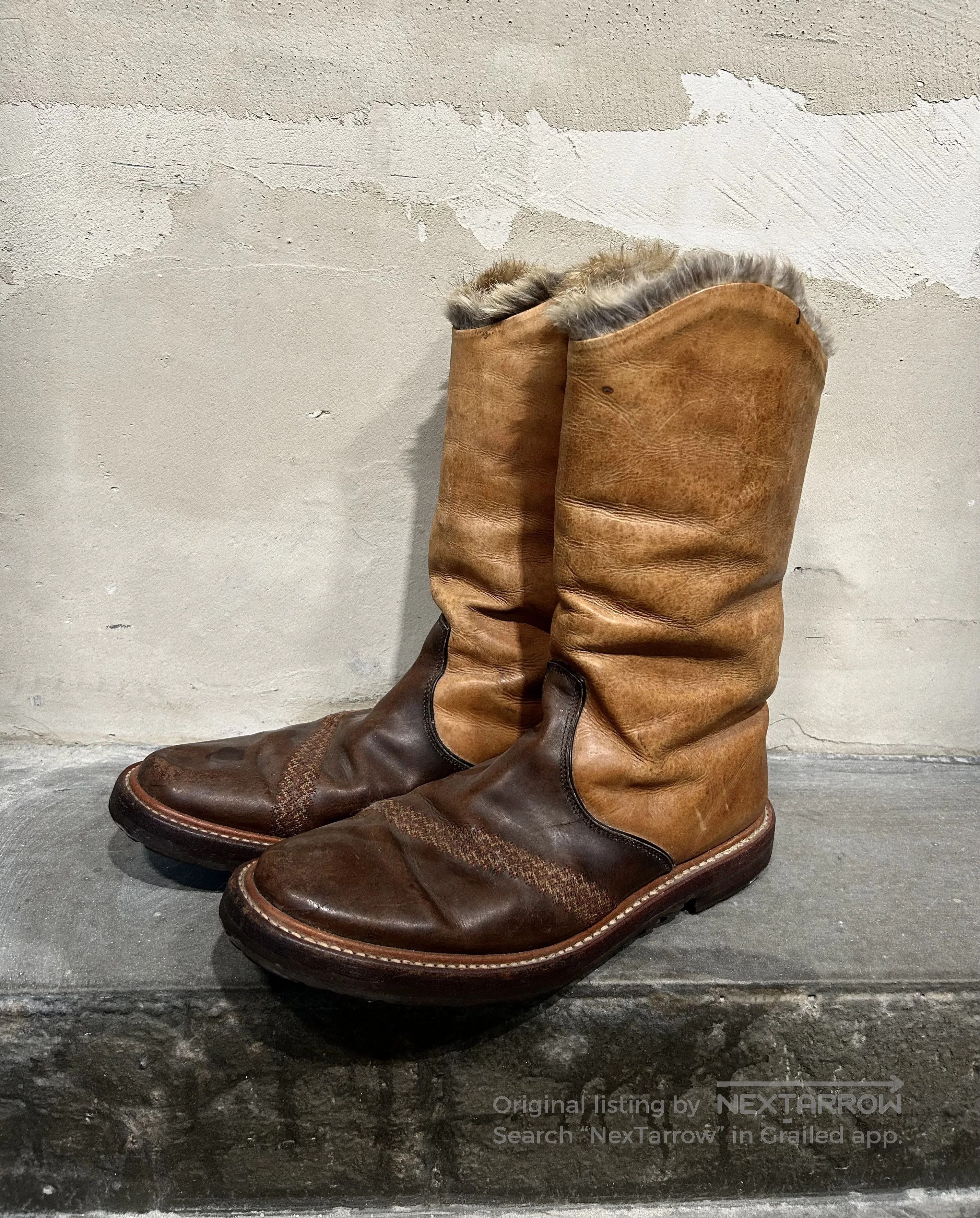 DEN IM by SIKI IM Number (N)ine 02AW Suede Paneled Leather Boots. Size US 5 / EU 37 - 4 Thumbnail