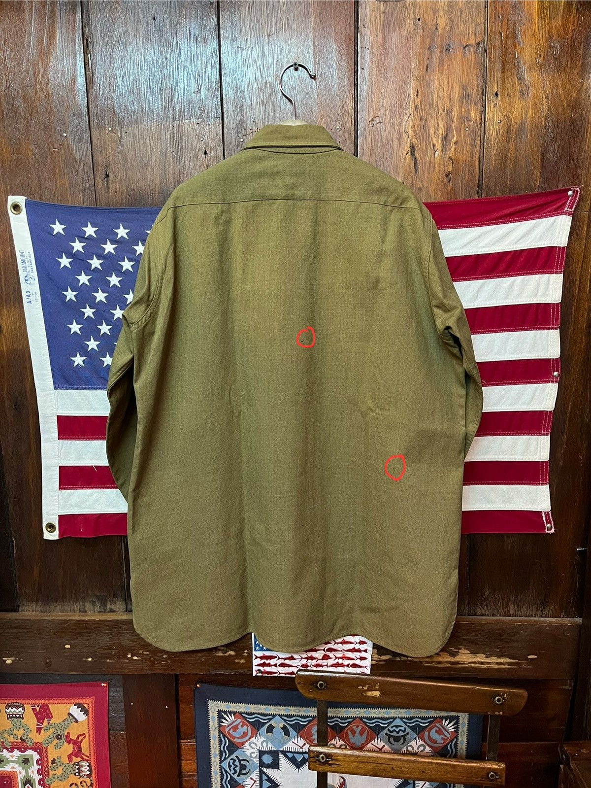 Other True Vintage 1940s WWII US Army M37 Work Shirt Size US L / EU 52-54 / 3 - 6 Thumbnail