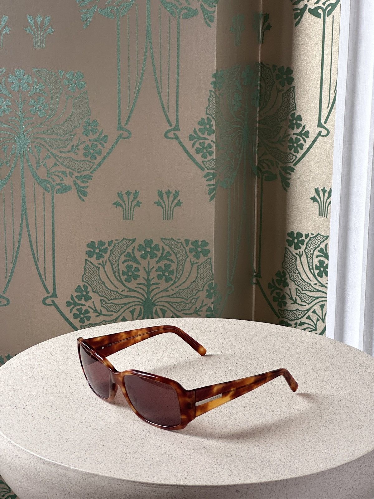 Prada Vintage Prada Logo Brown Square Turtle Sunglasses Spr 14H Size ONE SIZE - 12 Thumbnail