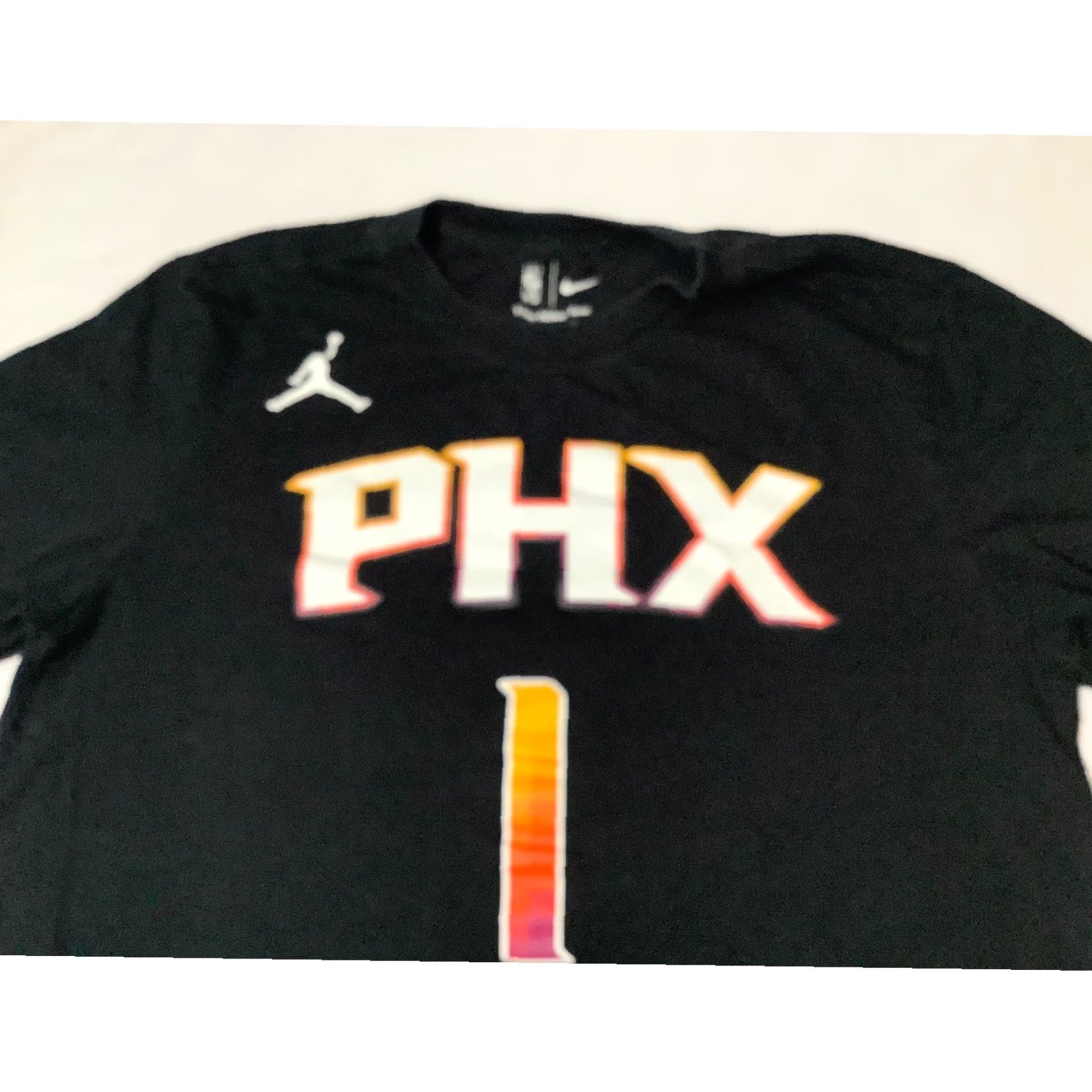 Nike Nike NBA Phoenix Suns Booker #1 T-Shirt The Nike Tee Jordan Black Large Mens Regular Short Sleeve Crew Neck Cotton Top Shirt Size US L / EU 52-54 / 3 - 2 Thumbnail