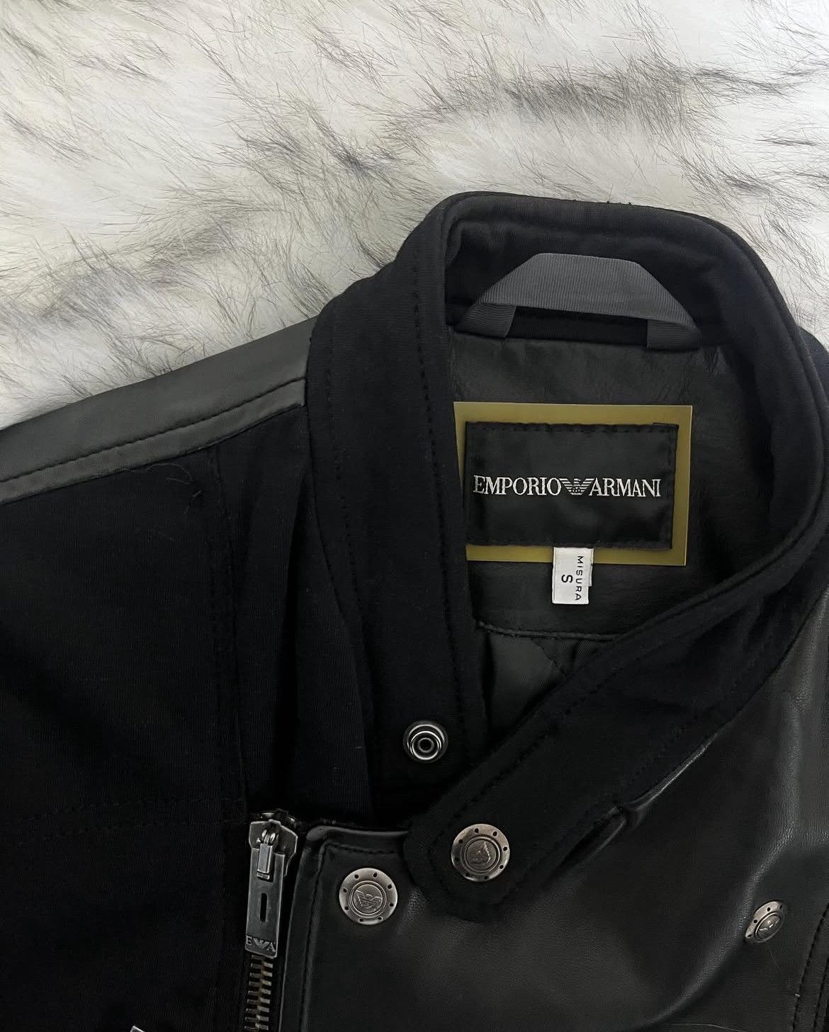 Emporio Armani Emporio Armani Biker Leather Jacket Size US S / EU 44-46 / 1 - 5 Thumbnail