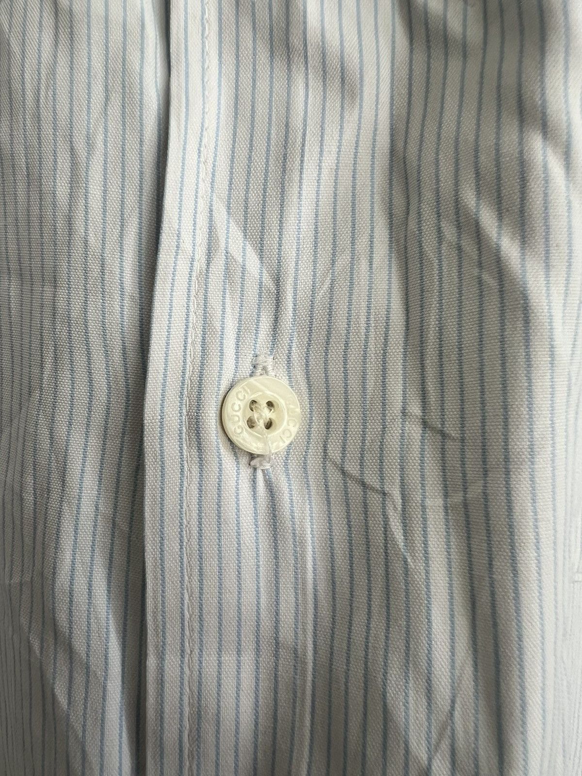 Gucci Gucci Tom Ford Eras White Pinstriped Gentleman Button Shirt Size US XL / EU 56 / 4 - 5 Thumbnail