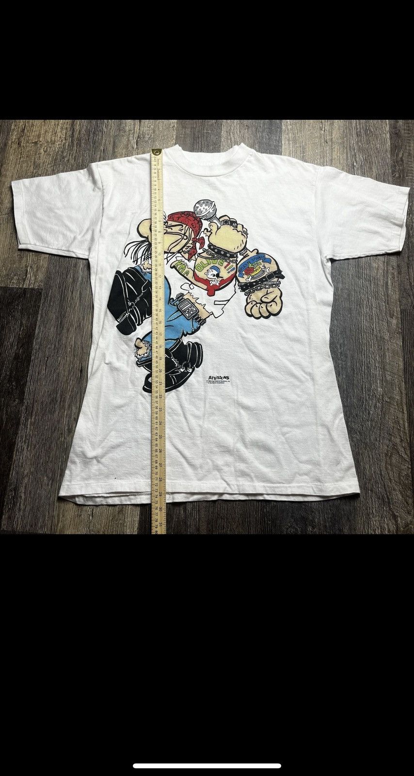 Vintage Vintage 90s Popeye Guns N Roses Rock Tee XL Single Stitch Size US XL / EU 56 / 4 - 1 Thumbnail