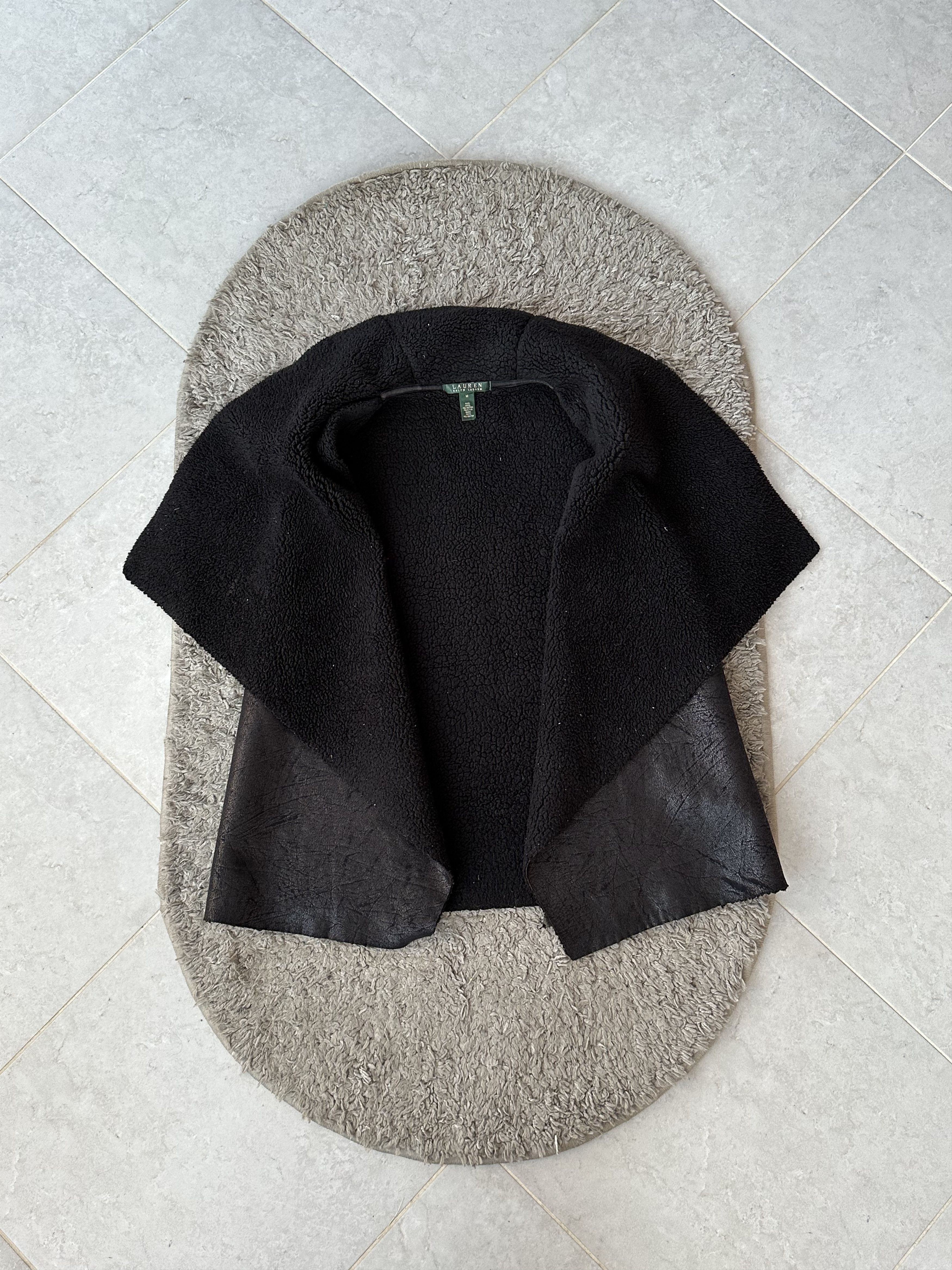 Lauren Ralph Lauren Black Faux Fur Suede Draped Vest Ralph Lauren - Size Size M / US 6-8 / IT 42-44 - 1 Thumbnail
