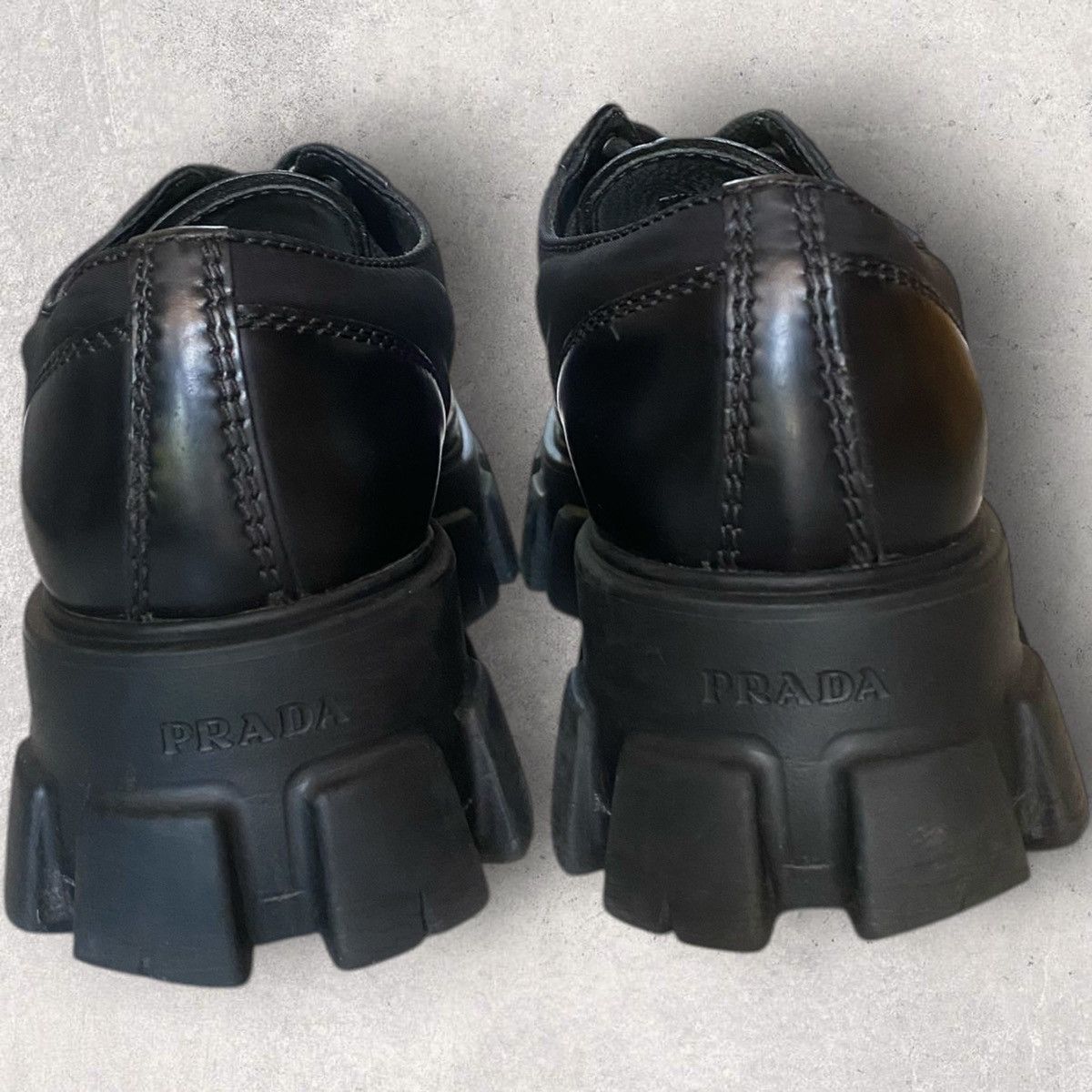 Prada Prada Monolith Brushed Leather And Nylon Lace Up Shoes Size US 9 / EU 42 - 5 Thumbnail