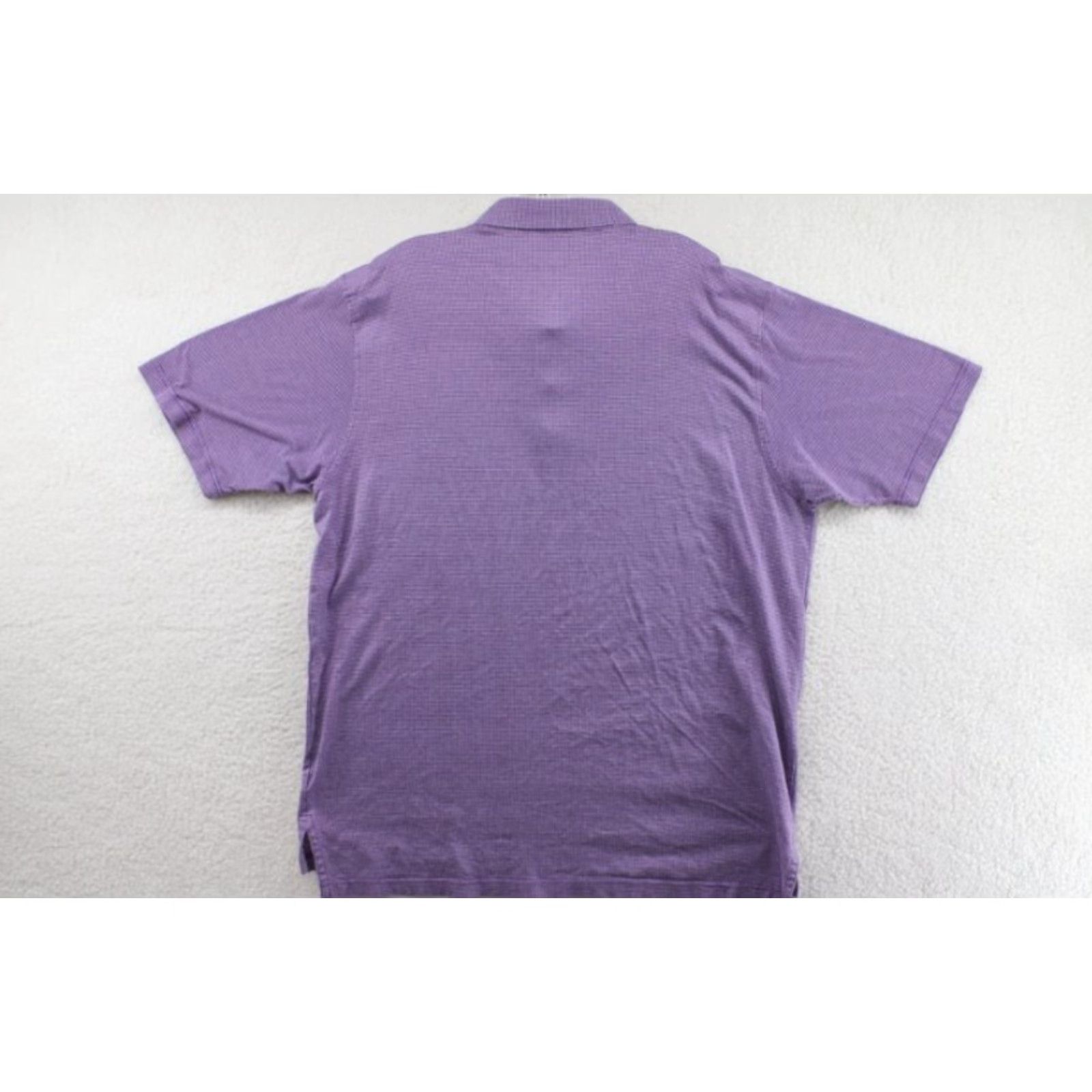 Peter Millar Peter Millar Polo Shirt Men's XL Purple Micro Check Golf Preppy Cotton MF16K08S Size US XL / EU 56 / 4 - 2 Thumbnail