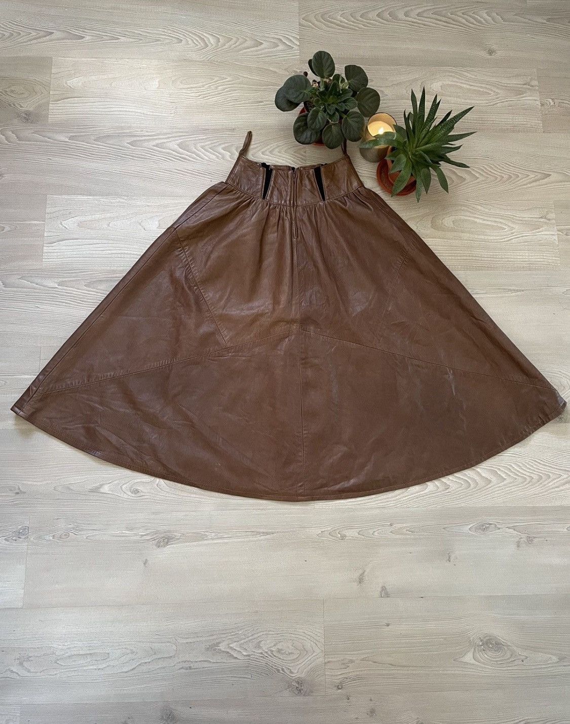 Other Y2K Brown Leather Maxi Skirt Size 26" / US 2 / IT 38 - 2 Thumbnail