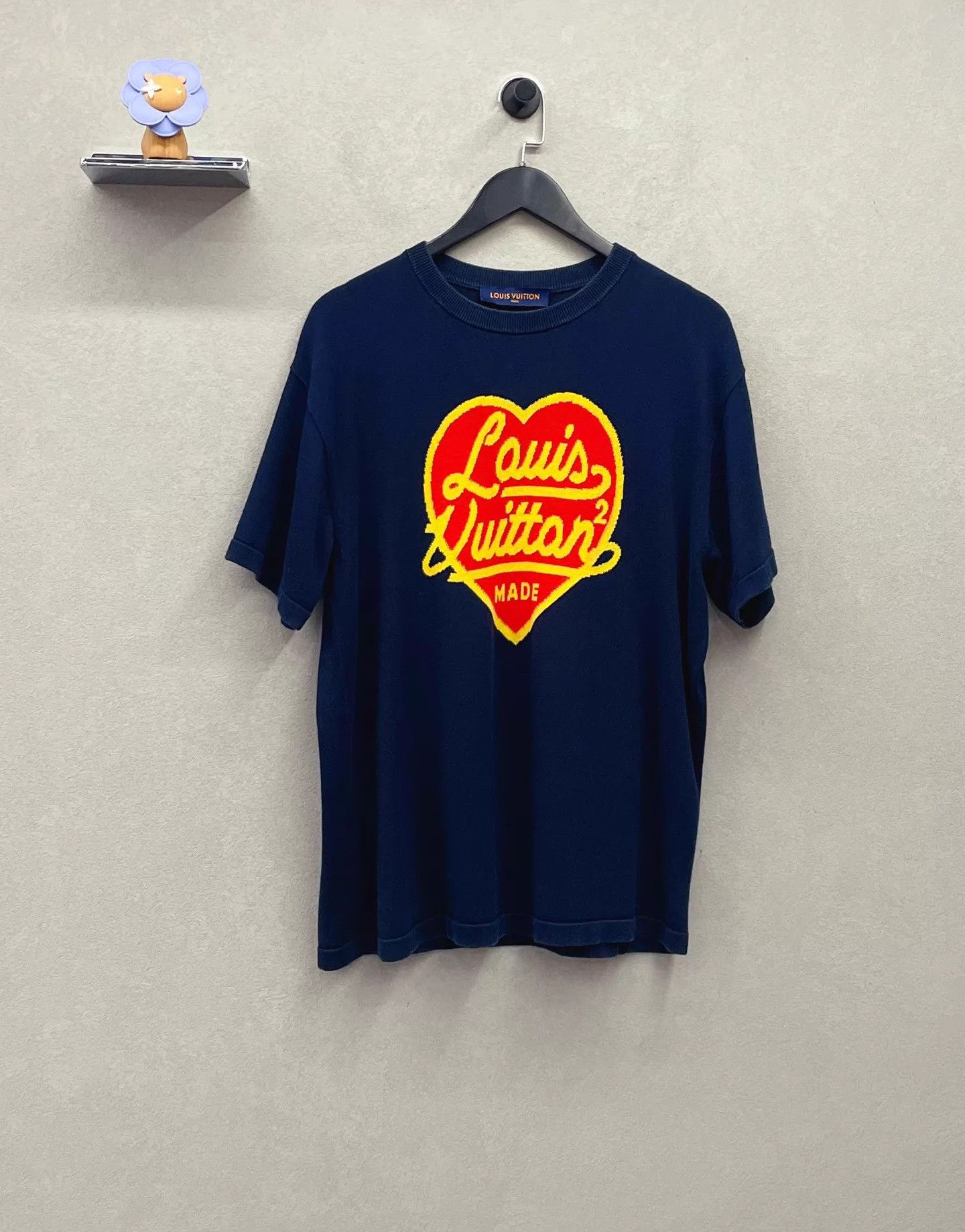 Louis Vuitton LV x NIGO Heart Logo Knit Short-Sleeve Navy M Unisex Fitted Size US M / EU 48-50 / 2 - 3 Thumbnail