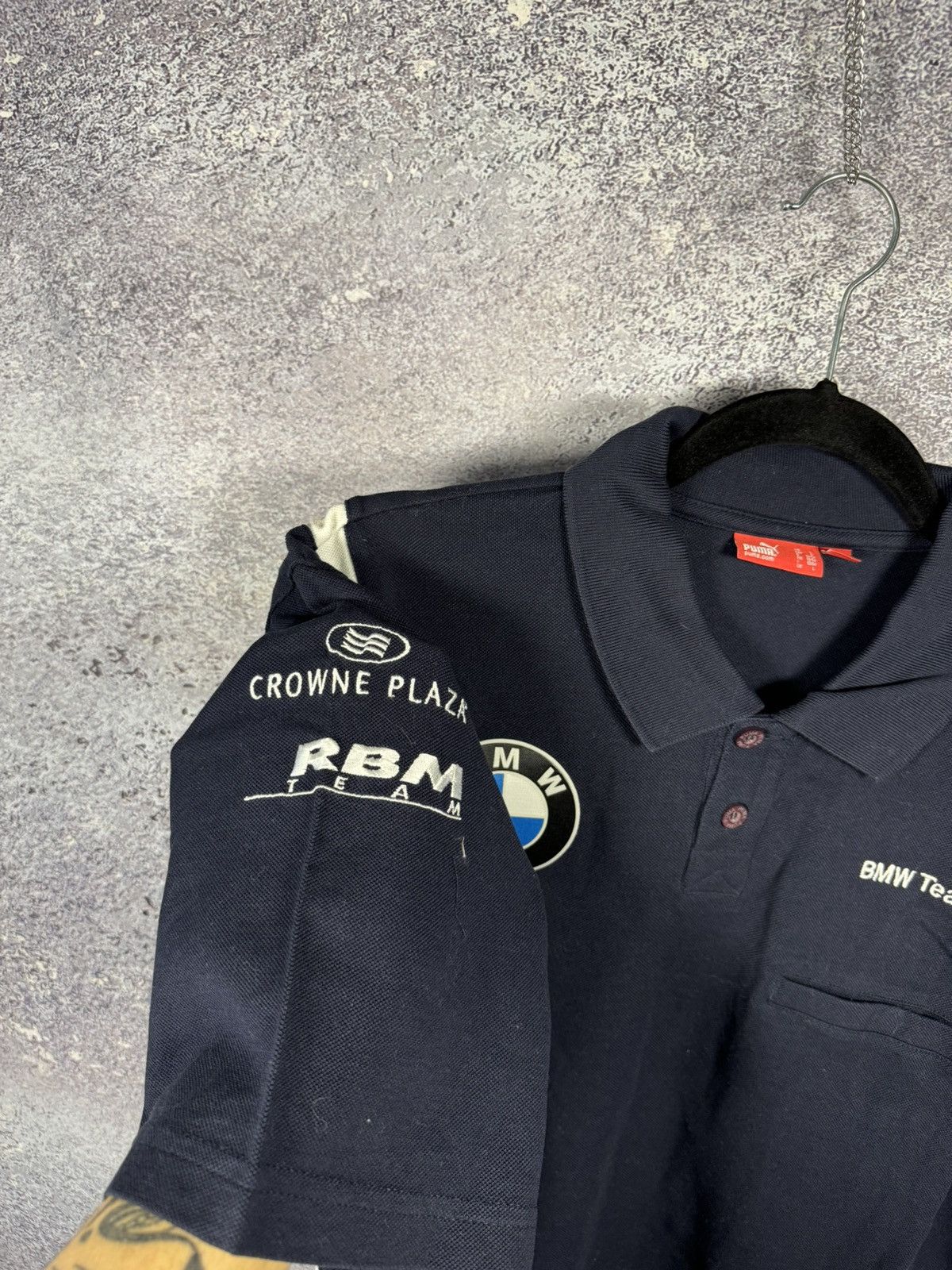 BMW × Puma × Vintage BMW motorrad BMW Super Bike Team Official Polo Navy Blue Size US L / EU 52-54 / 3 - 6 Thumbnail