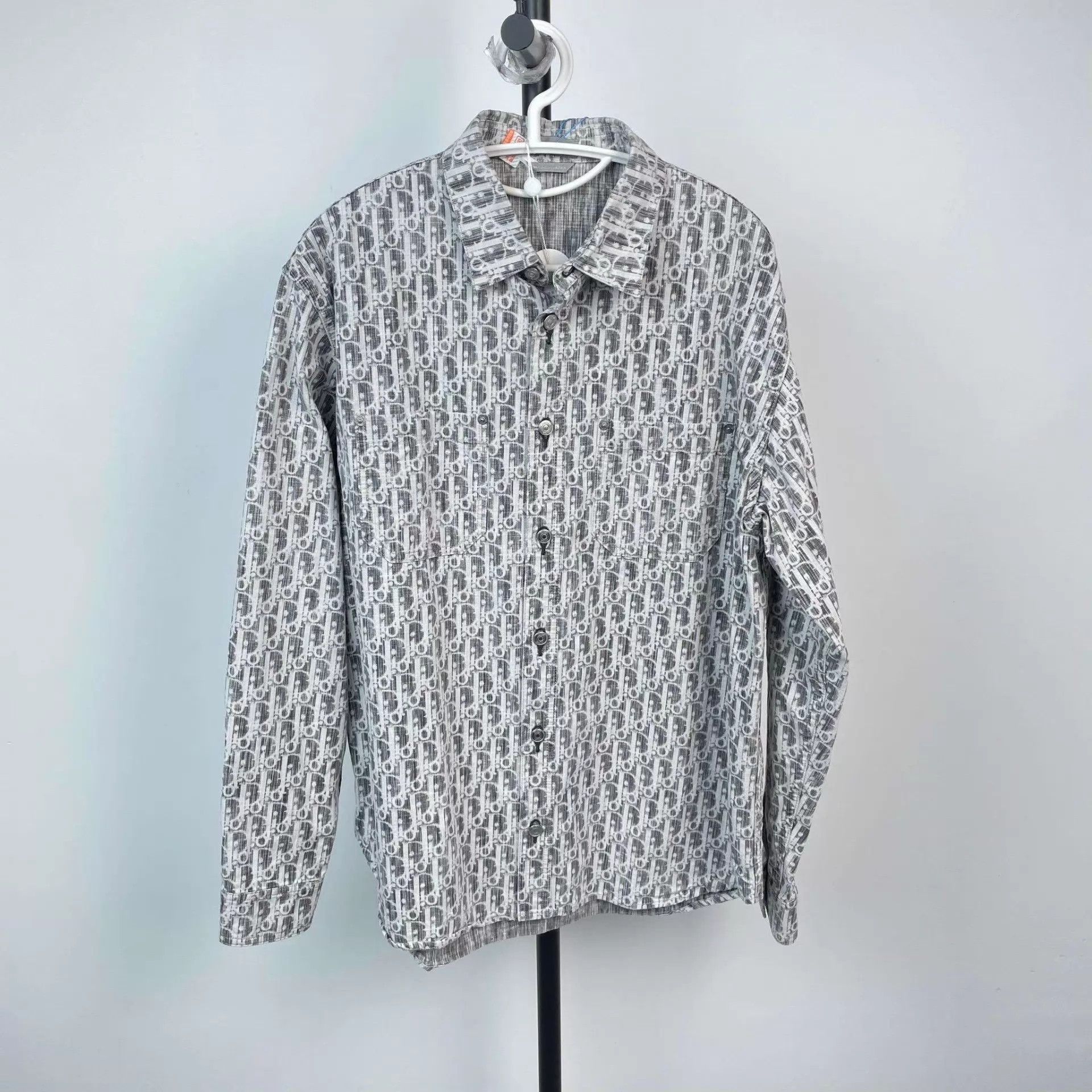 Dior Dior Denim Allover Logo LS Shirt Black/White 40 Size US M / EU 48-50 / 2 - 1 Thumbnail