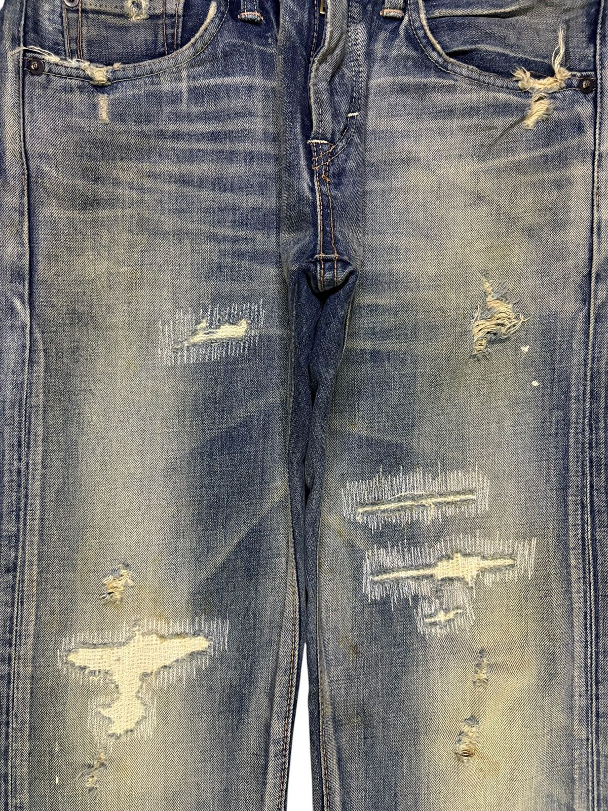 Edwin Vintage Edwin Painted Mud Wash Distress Sashiko Loose Jeans Size US 28 / EU 44 - 5 Thumbnail