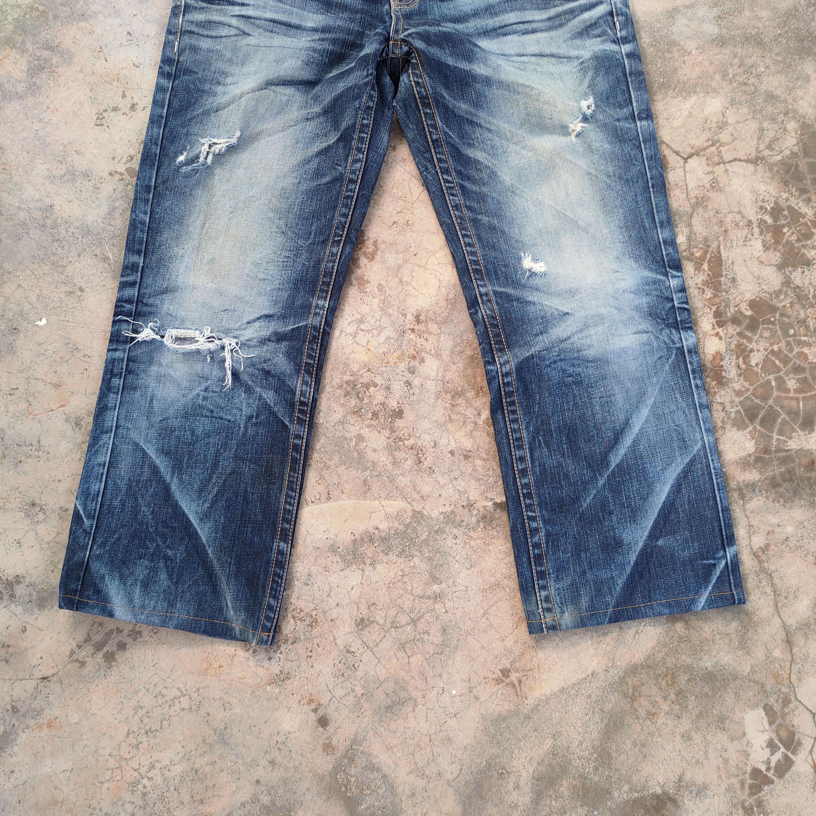 Japanese Brand VINTAGE JAPANESE FADED DISTRESSED JEAN PANTS Size US 34 / EU 50 - 3 Thumbnail