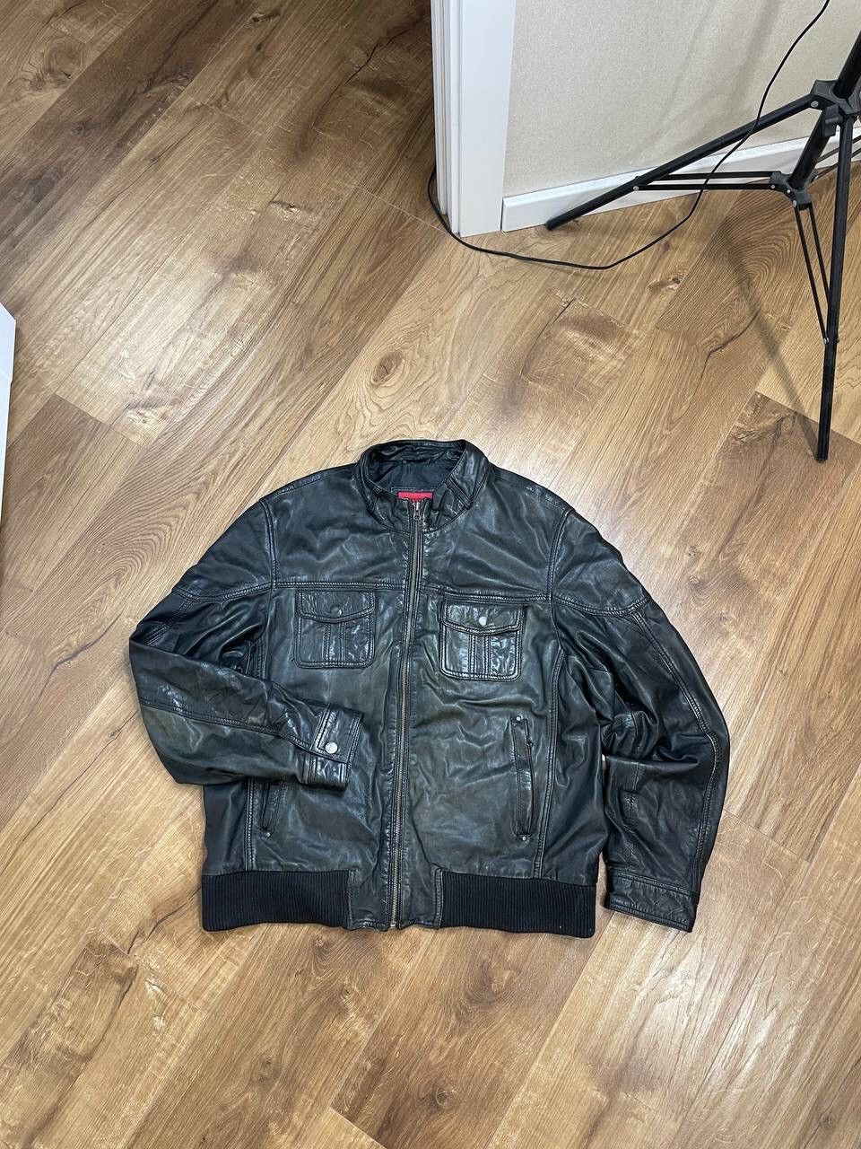 Vintage Genuine Leather Aviator Leather Jacket Garment Dyed
