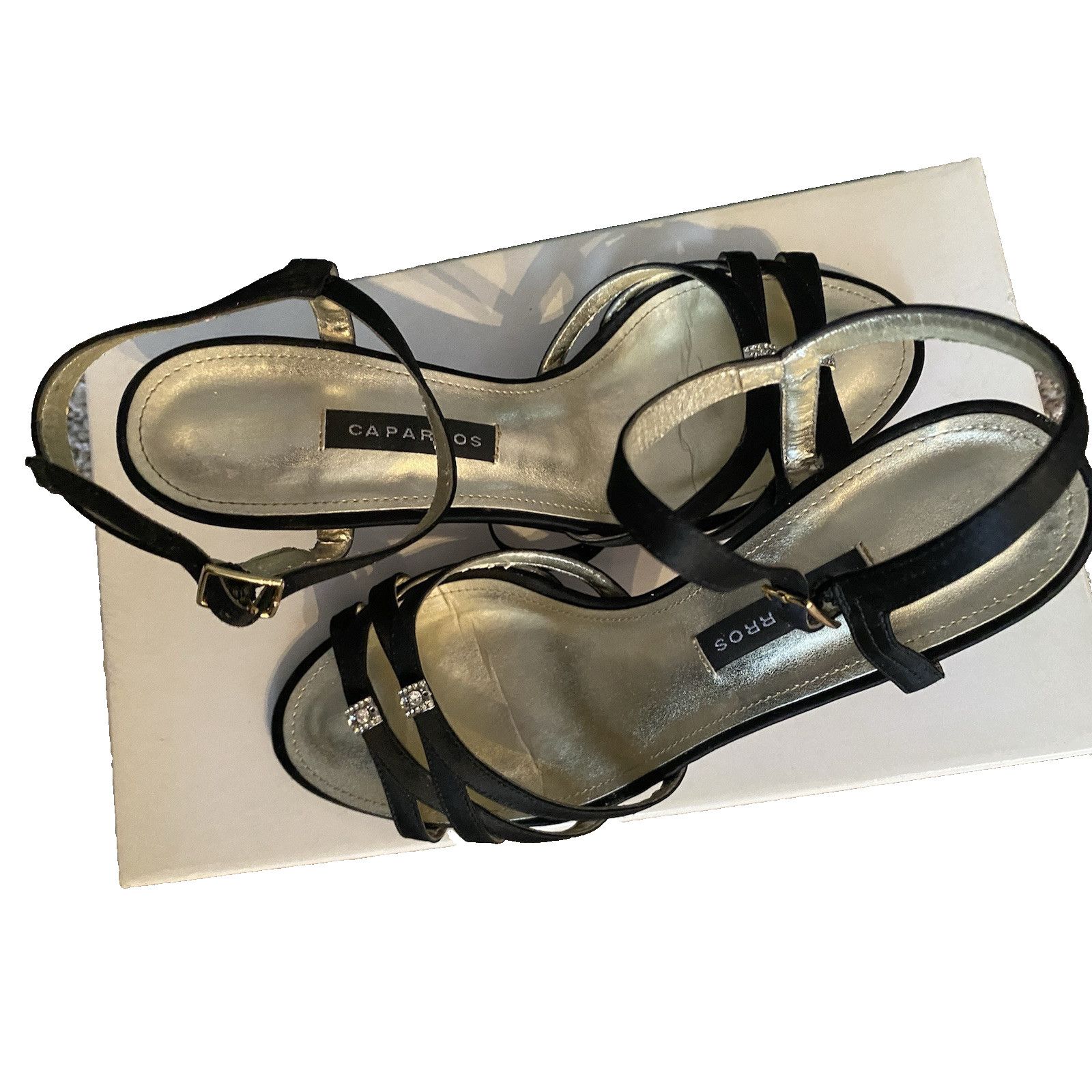 & Other Stories Caparros Kitten Heels Strappy sz 6M Blk Silk Size US 6 / IT 36 - 8 Thumbnail