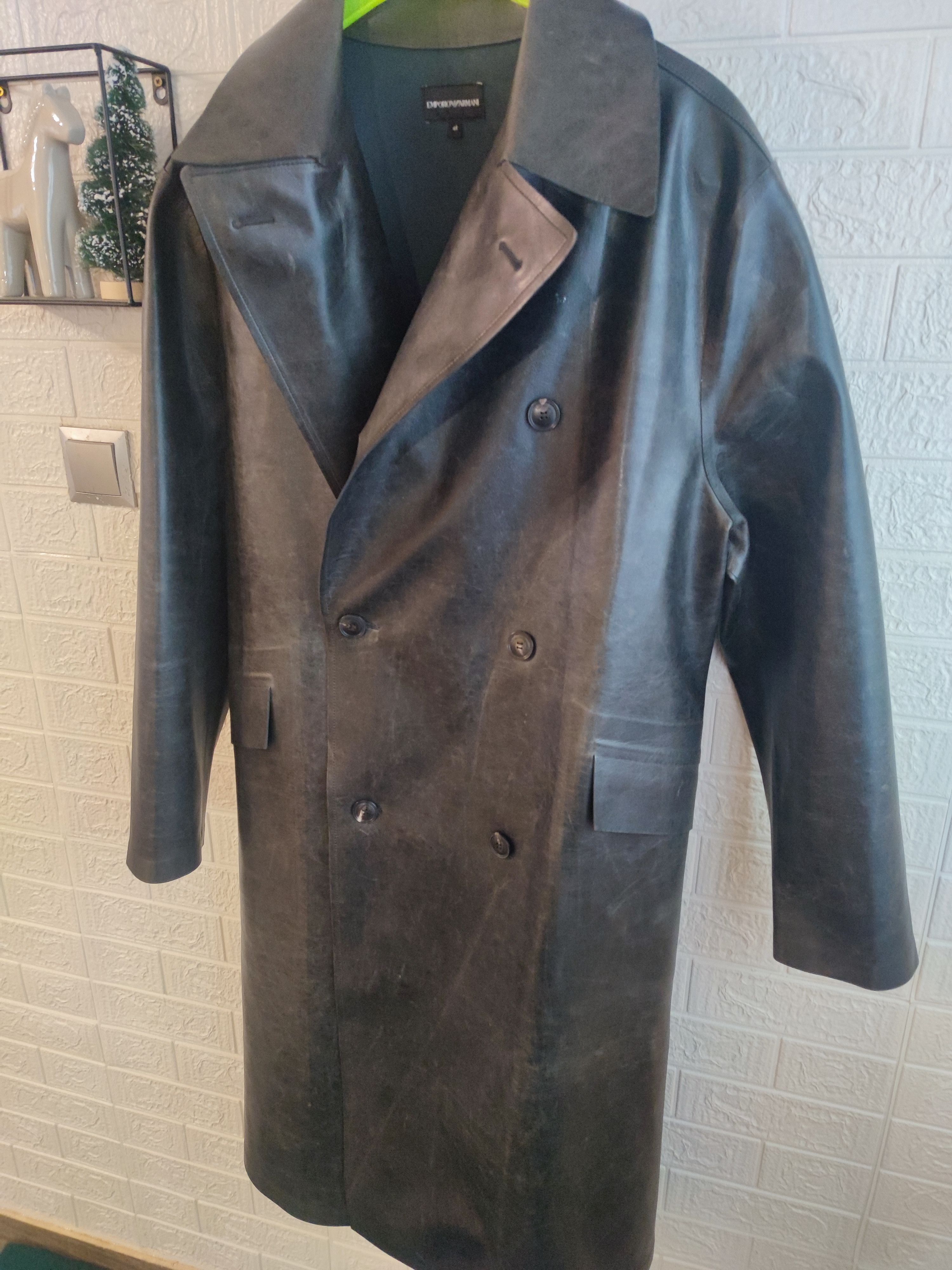 Emporio Armani Exclusive Leather Coat by Emporio Armani, Size 48 Size US M / EU 48-50 / 2 - 7 Thumbnail
