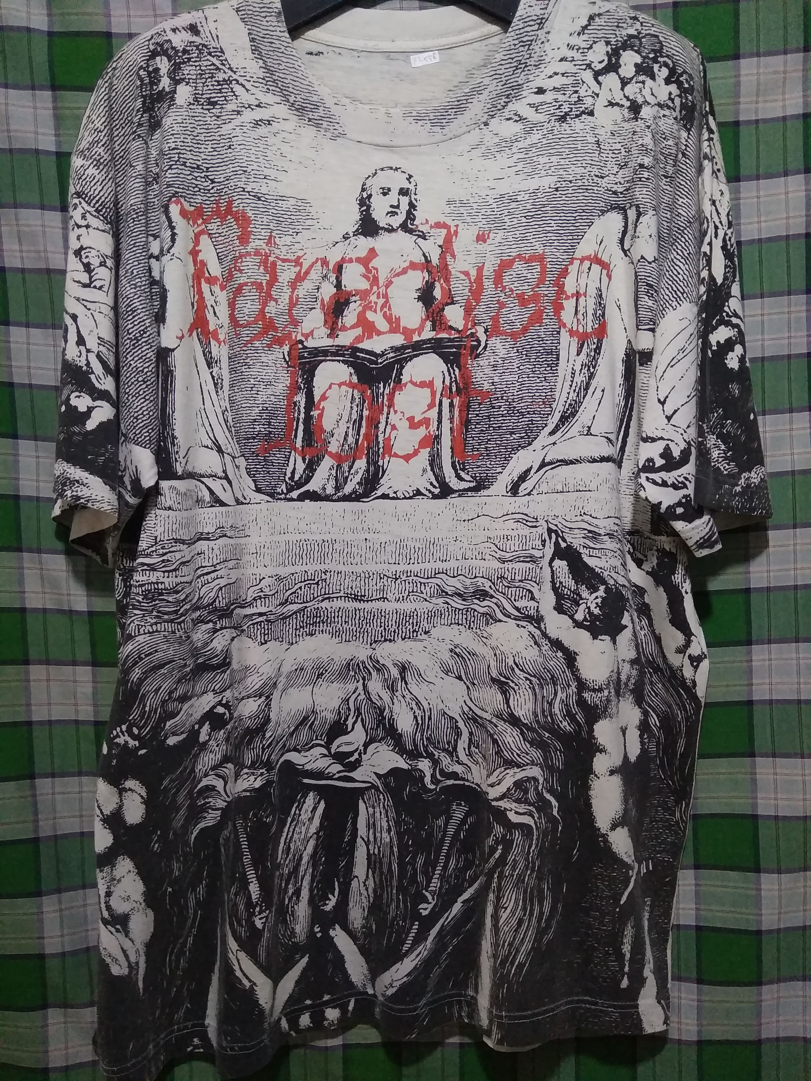 image of Band Tees x Rock T Shirt Vintage Paradise Lost Angel Allover Print Doom Metal, Men's (Size XL)