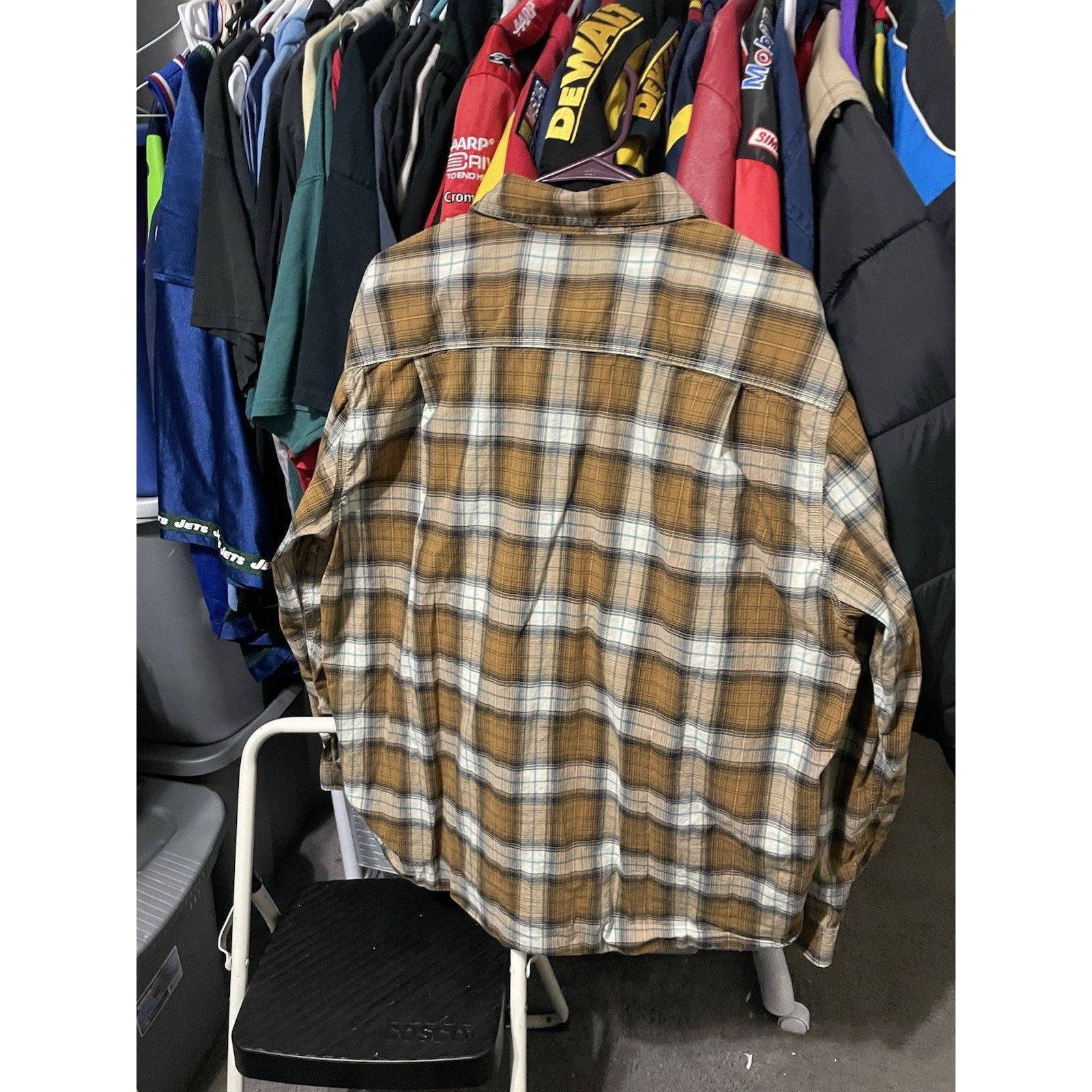 Carhartt Size XL-Carhartt Mens Fit Tan/ Blue Flannel Plaid Shirt Size US XL / EU 56 / 4 - 2 Thumbnail