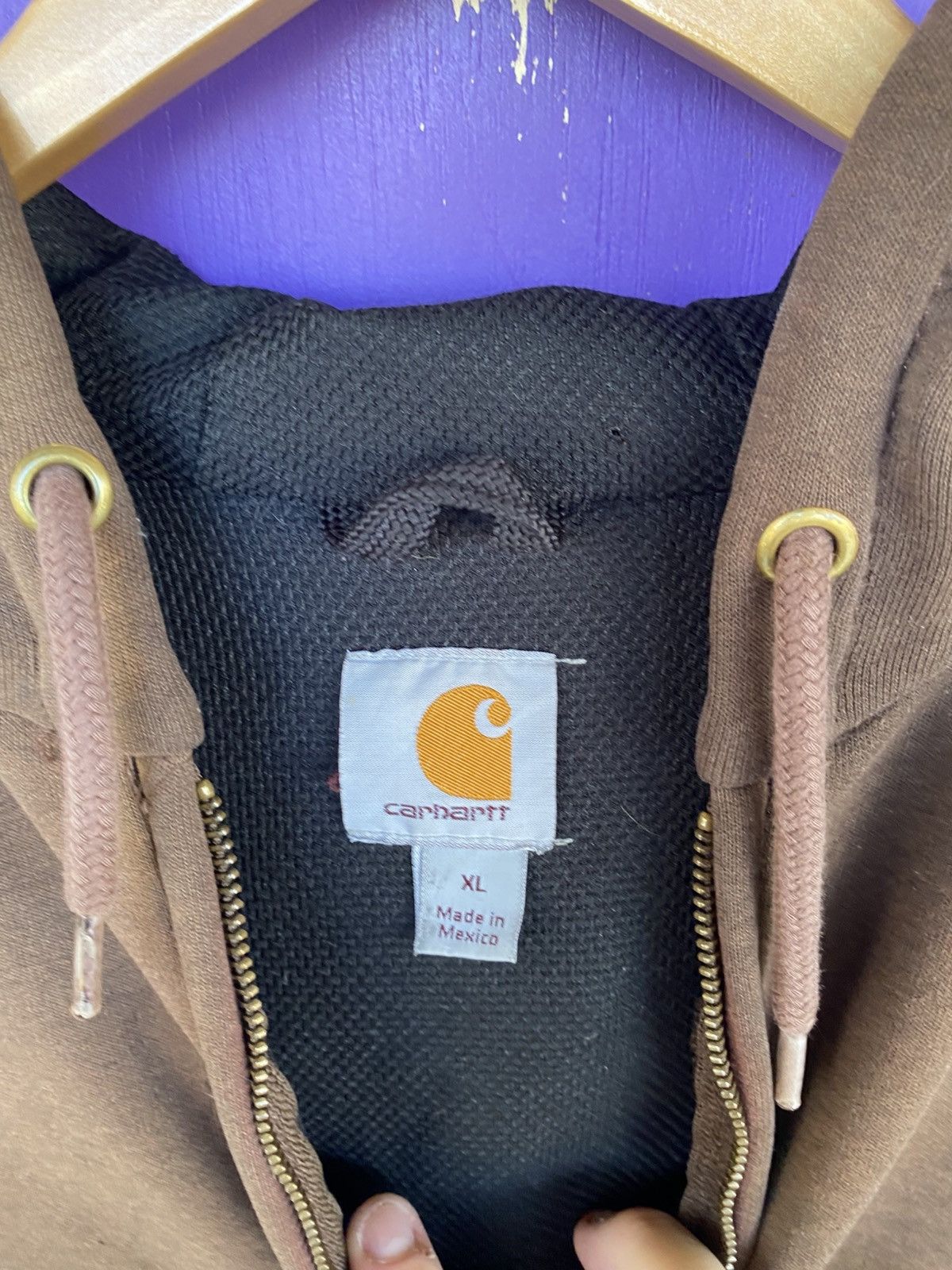 Carhartt Vintage 00s Carhartt thermal lined faded hoodie Size US XL / EU 56 / 4 - 4 Thumbnail