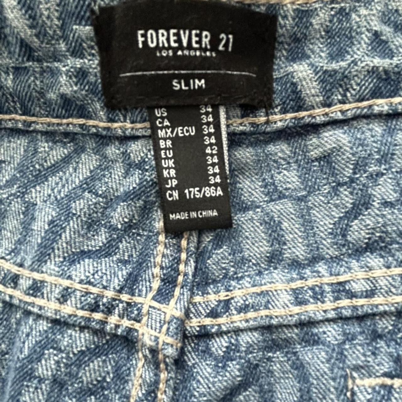 Forever 21 Forever 21 Word Print Slim Straight Jeans Size US 34 / EU 50 - 4 Thumbnail