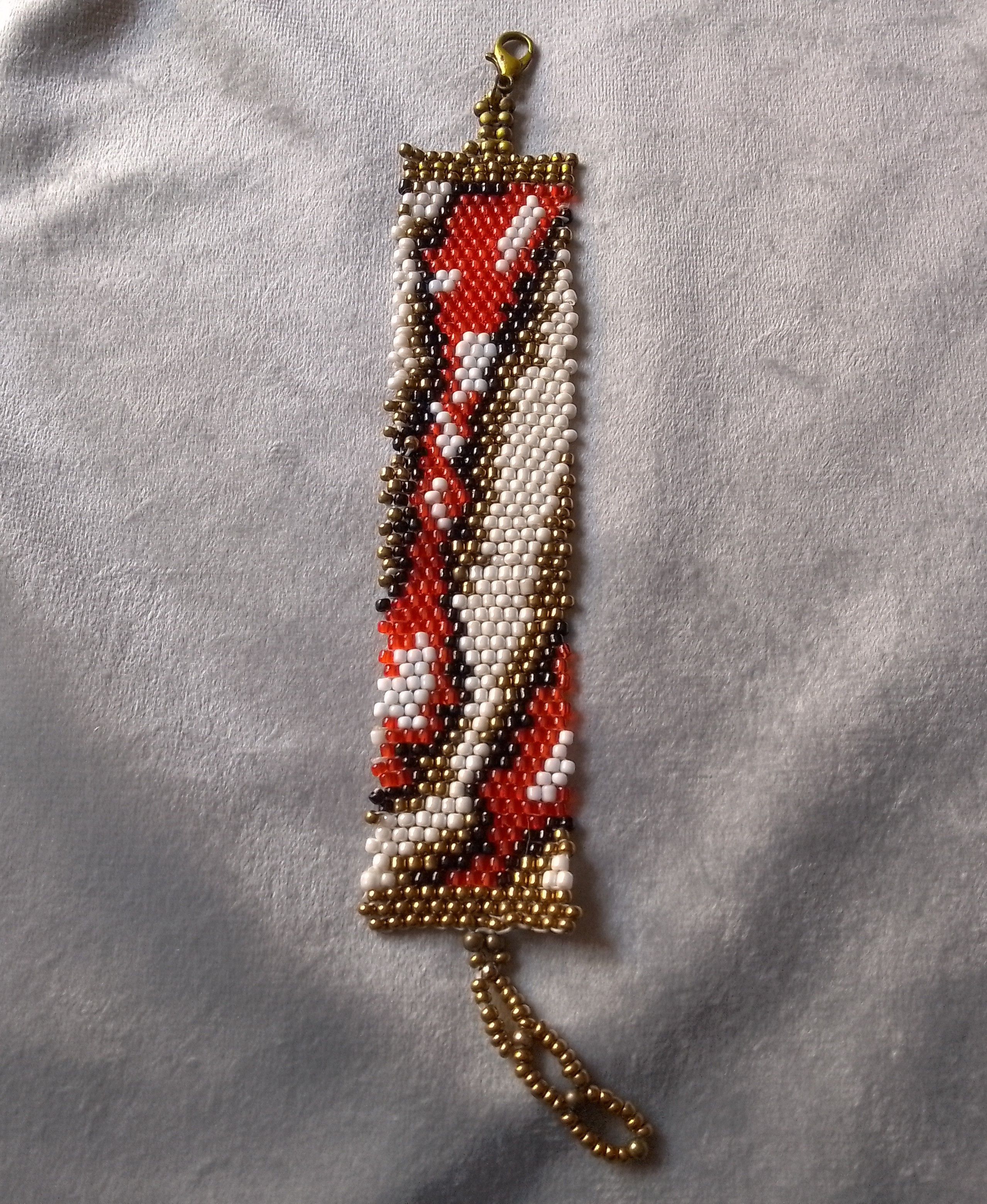 Handmade Bracelet Snake Pattern Beaded Embroidered Elegant Ethnic Size ONE SIZE - 2 Thumbnail