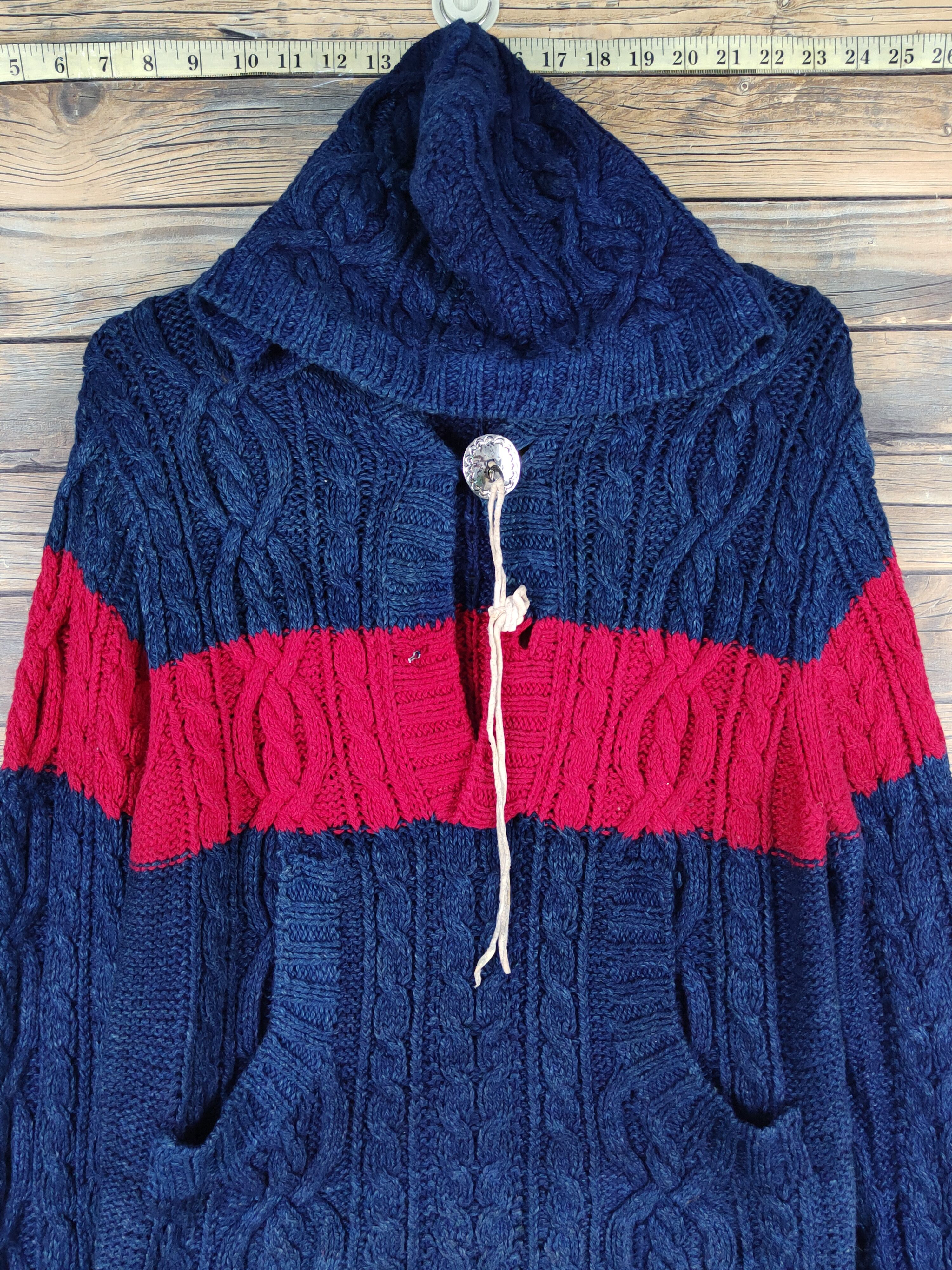 Hysteric Glamour DL Hysteric Red Hoodie cable Knitwear Sweatshirts #W1153 Size US M / EU 48-50 / 2 - 3 Thumbnail