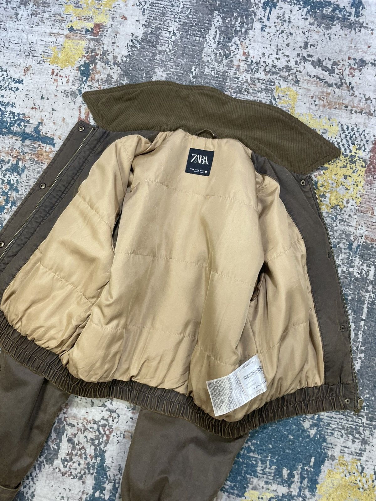 Zara ZARA Corduroy Collar Waxed Bomber Jacket Size XS / US 0-2 / IT 36-38 - 8 Thumbnail