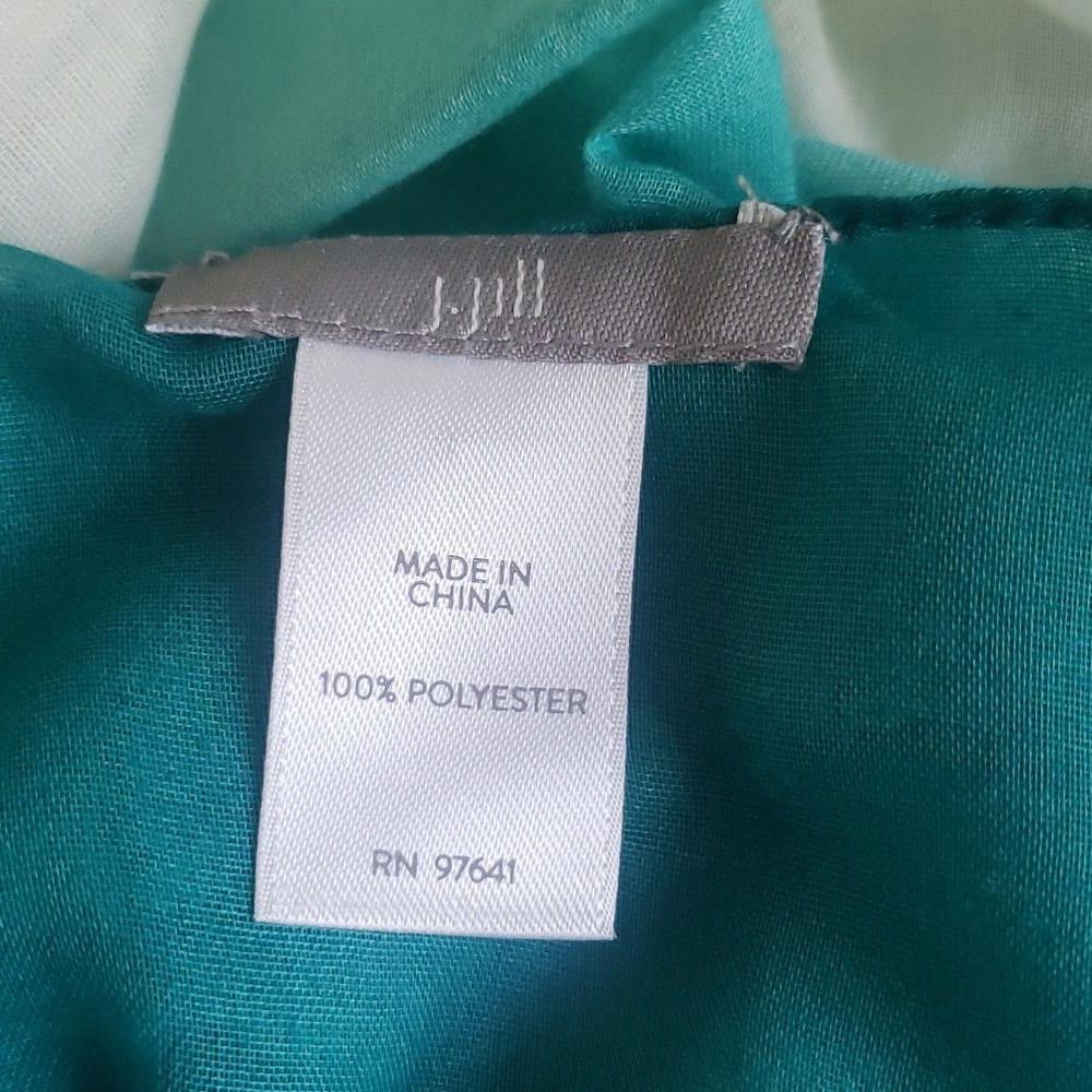 Designer CT1597 J.Jill Teal and Cream Scarf/Wrap Size ONE SIZE - 4 Thumbnail