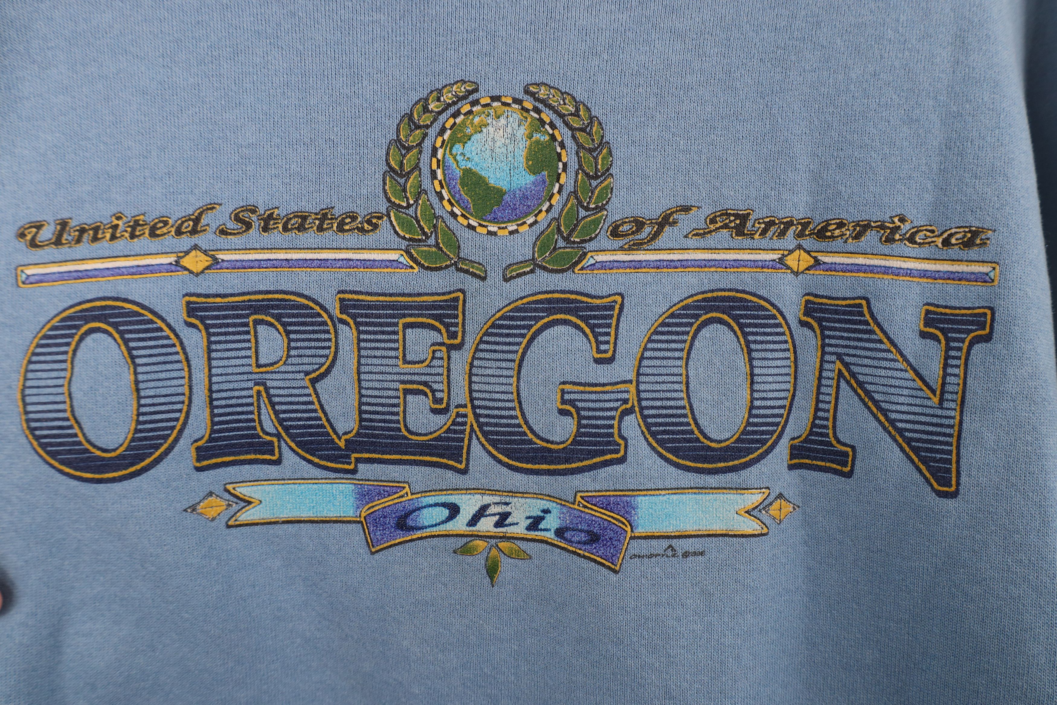Vintage Vintage 90s Oregon Ohio Crewneck Sweatshirt Blue Size XL / US 12-14 / IT 48-50 - 4 Thumbnail