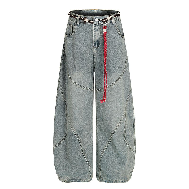 Jean American retro patchwork washed curved jeans for men Size US 32 / EU 48 - 1 Thumbnail
