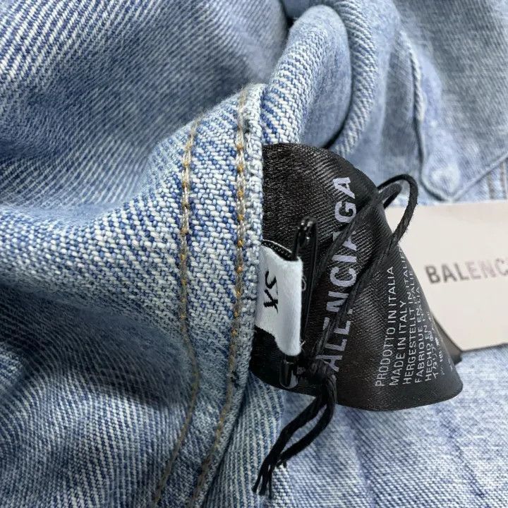 Balenciaga Balenciaga Classic Logo Embroidered Denim Jacket 0079-2507 Size US XS / EU 42 / 0 - 4 Thumbnail