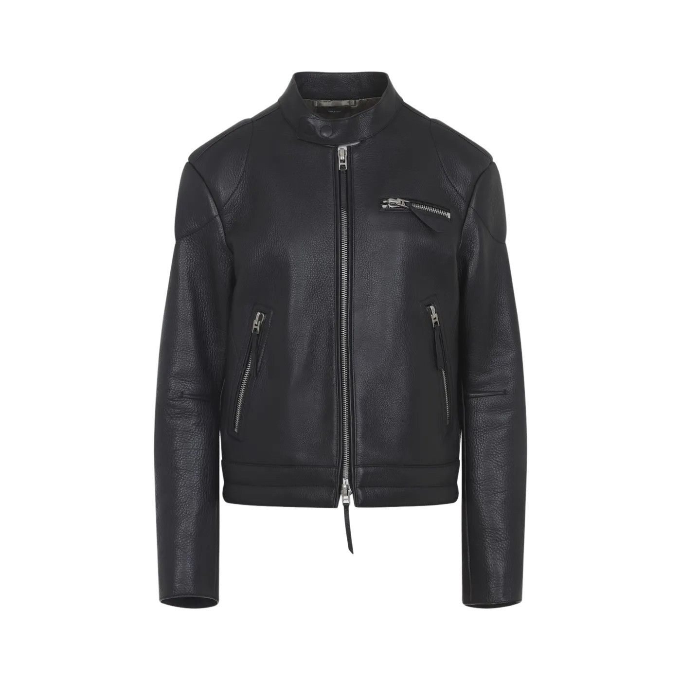 Tom Ford TOM FORD Black Men's Leather Biker Jacket New & Authentic (M Size US L / EU 52-54 / 3 - 1 Thumbnail