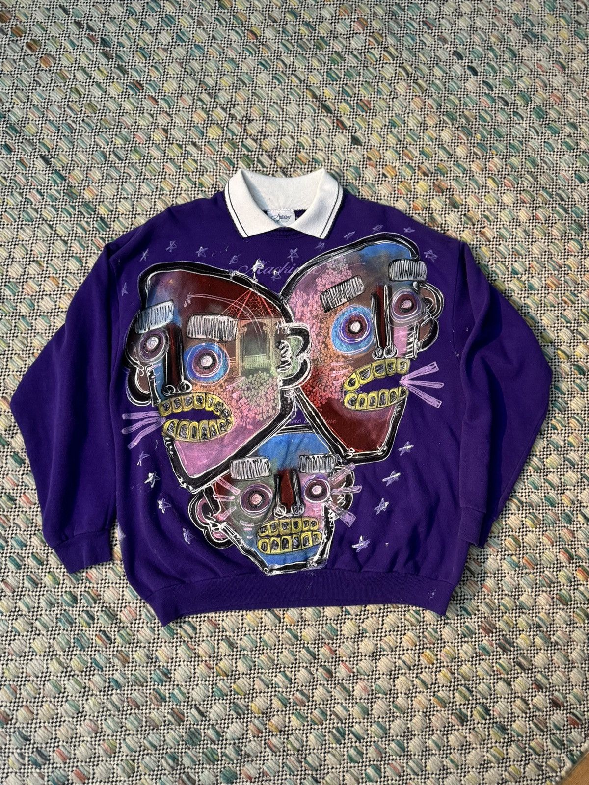 Other Fatherakki Handpainted Collared Sweatshirt Purple L Size US L / EU 52-54 / 3 - 1 Thumbnail
