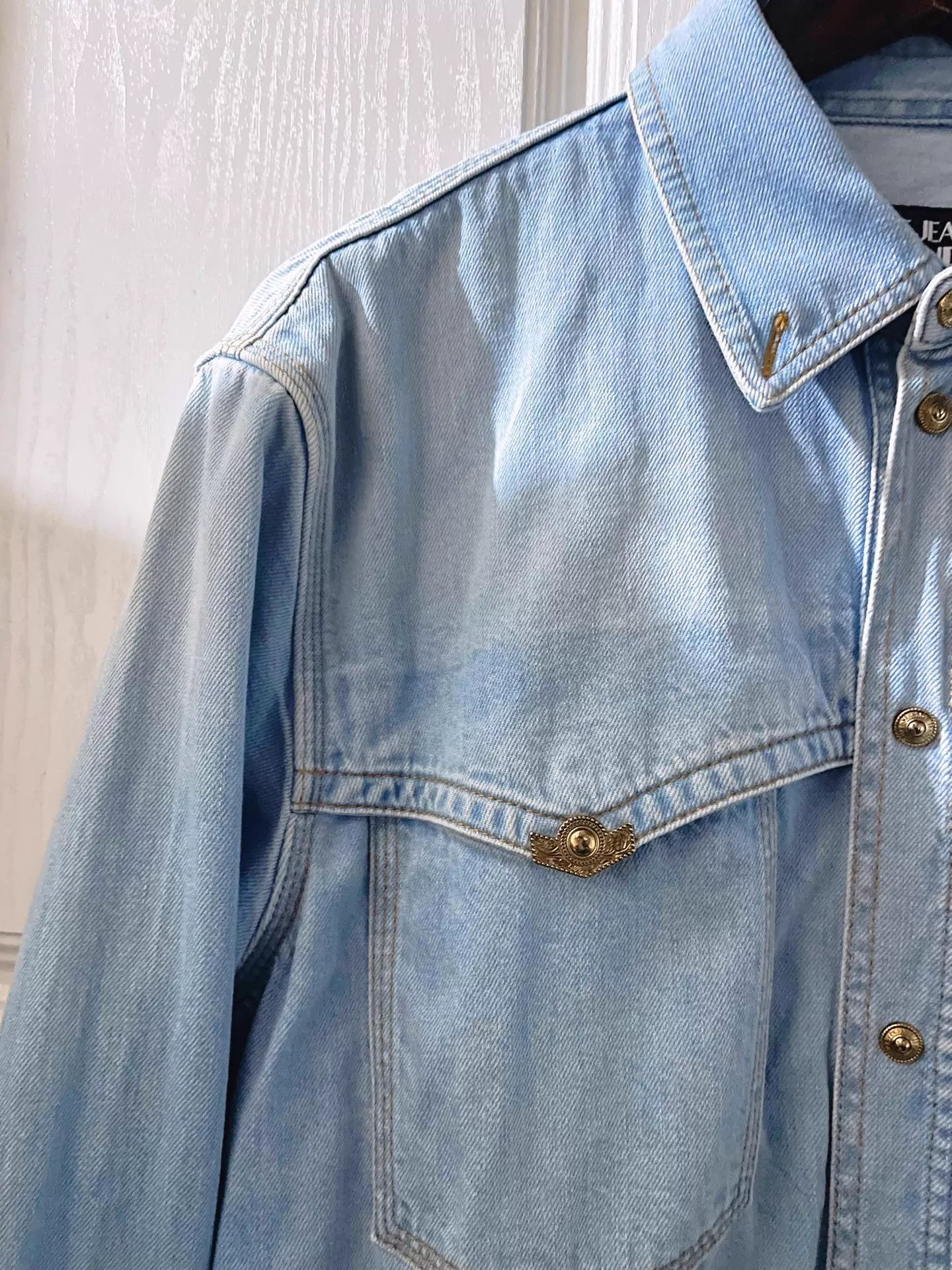 Versace Versace Denim Shirt-Jacket Gold Dog Tag Buttons S Size US S / EU 44-46 / 1 - 4 Thumbnail