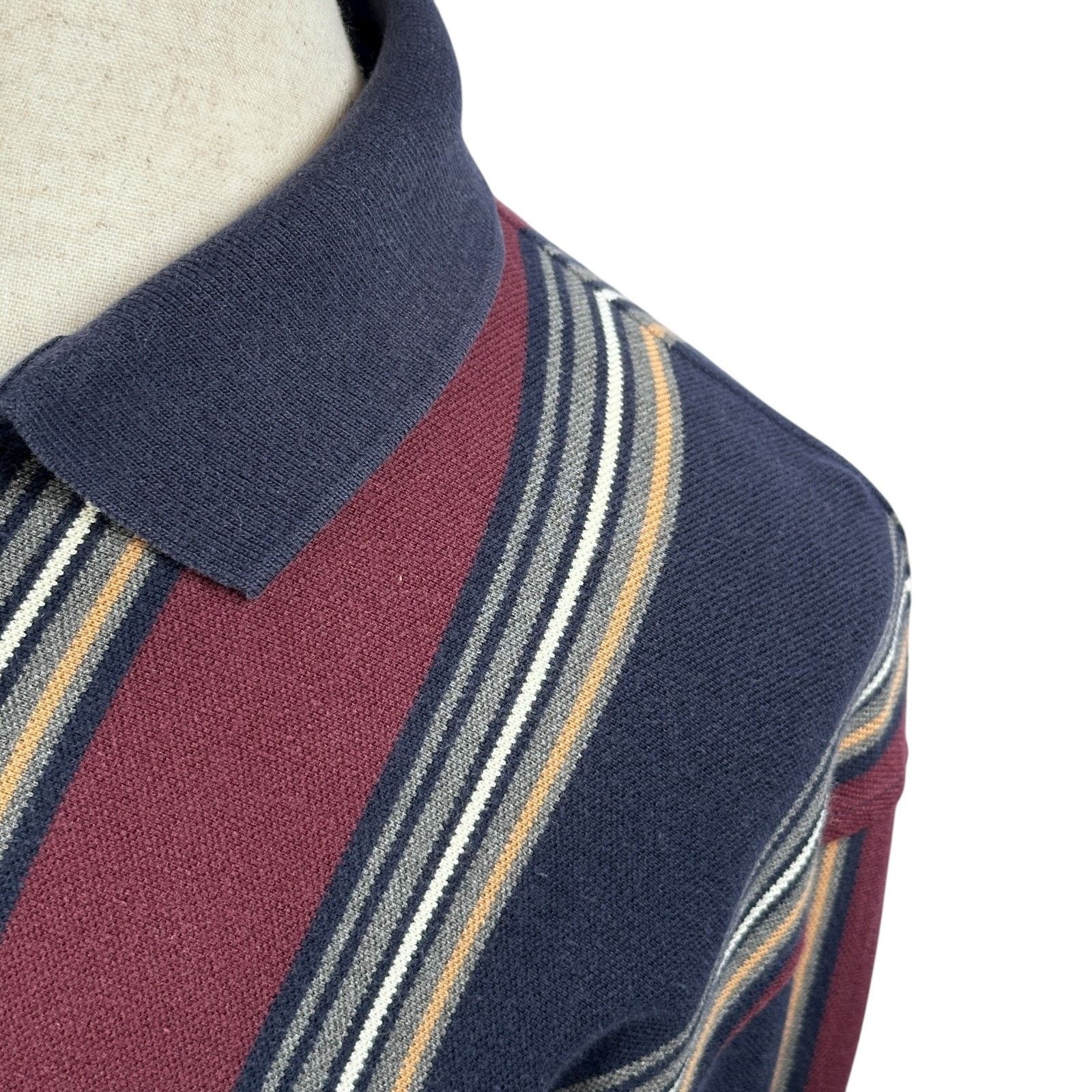 Club Room Vintage Club Room Rugby Polo Shirt Men M Maroon Blue Striped Size US M / EU 48-50 / 2 - 4 Thumbnail