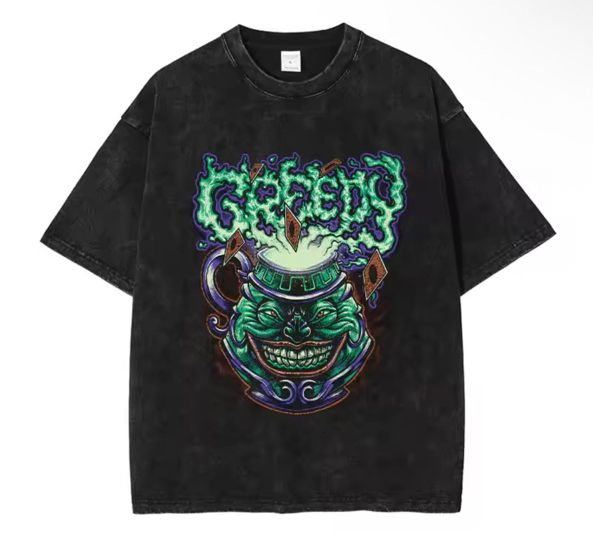 Japanese Brand Y2K Vintage Punk Anime Greedy Monster Washed T-Shirt Size US L / EU 52-54 / 3 - 1 Thumbnail