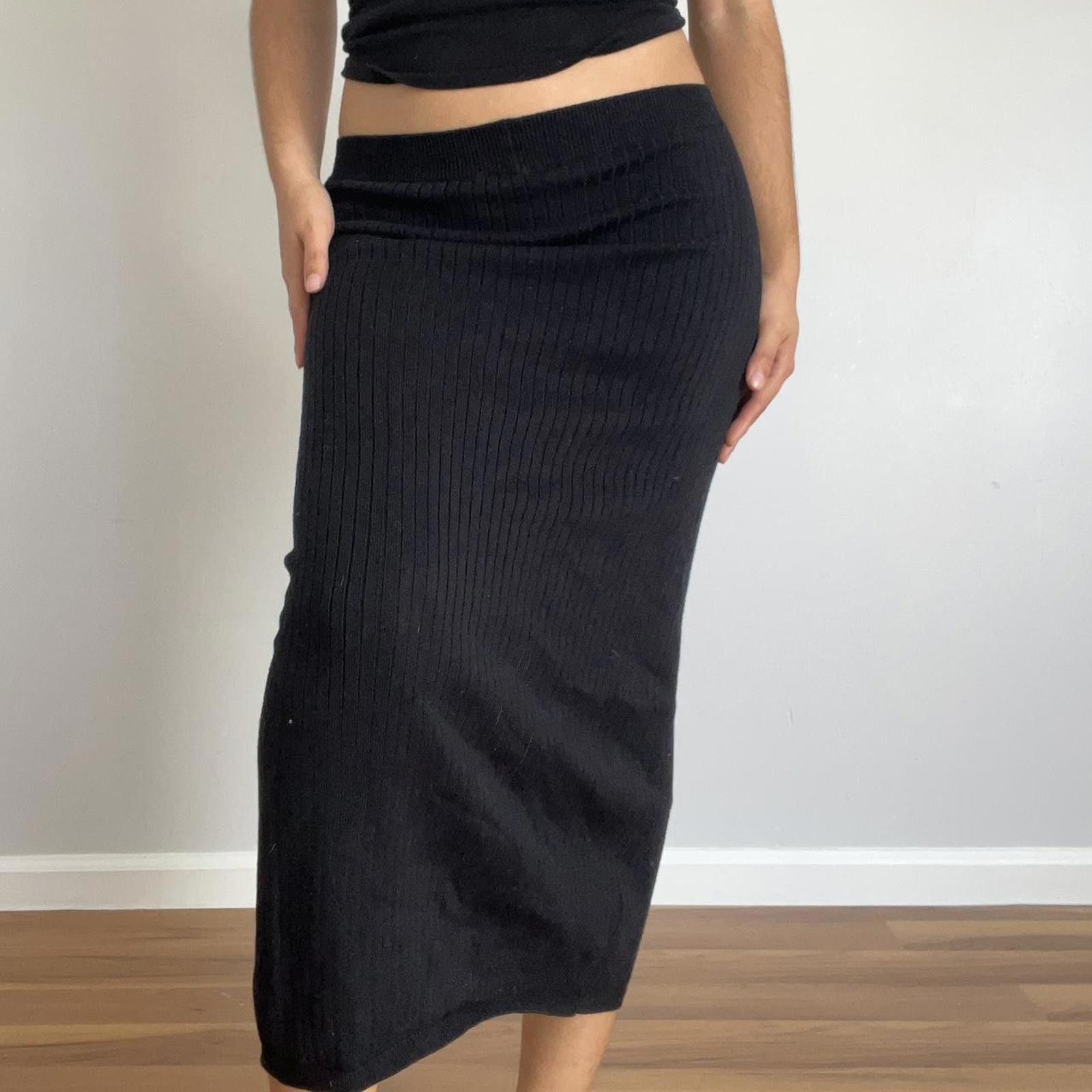 Free People Black ribbed maxi skirt #maxiskirt Size 26" / US 2 / IT 38 - 5 Thumbnail
