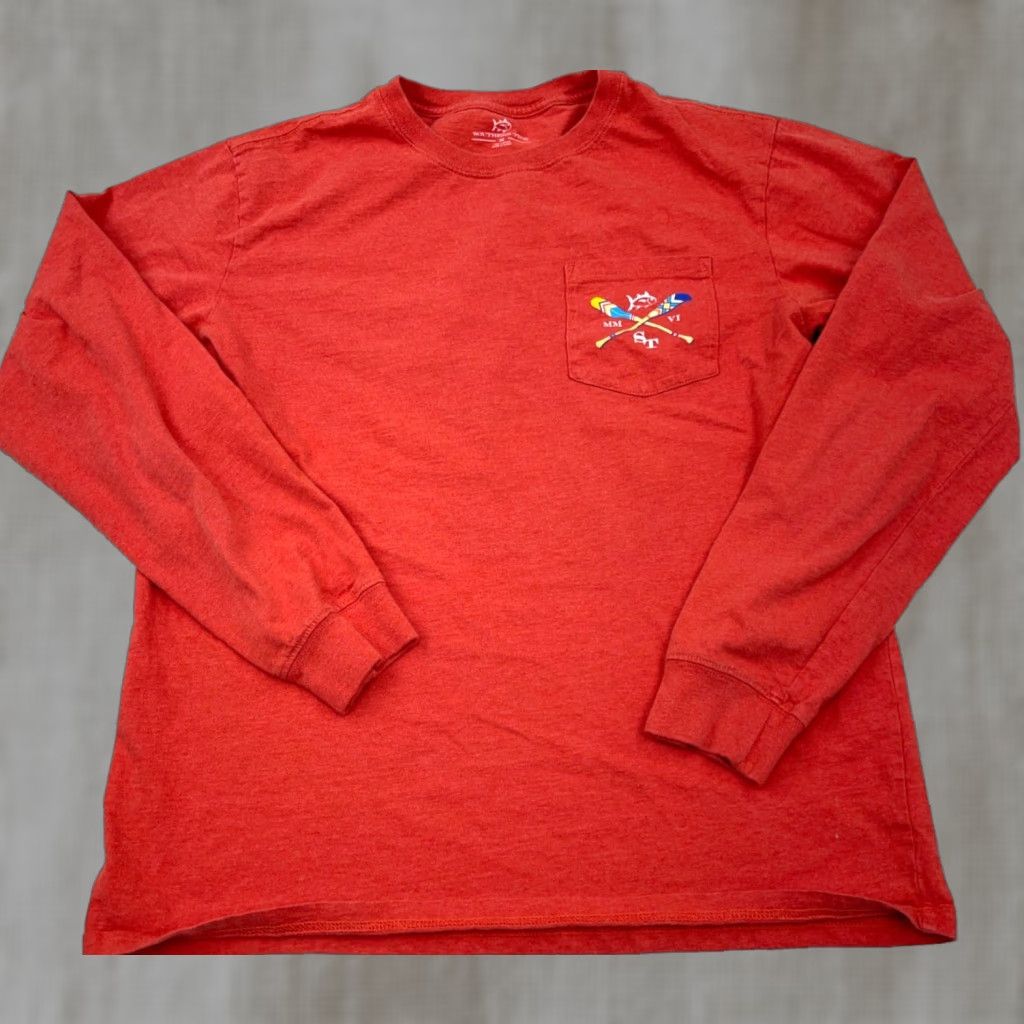 Southern Tide Southern Tide Shirt Men Medium Pink Pocket Tee Long Sleeve Spell OutPaddle Logo Size US M / EU 48-50 / 2 - 1 Thumbnail