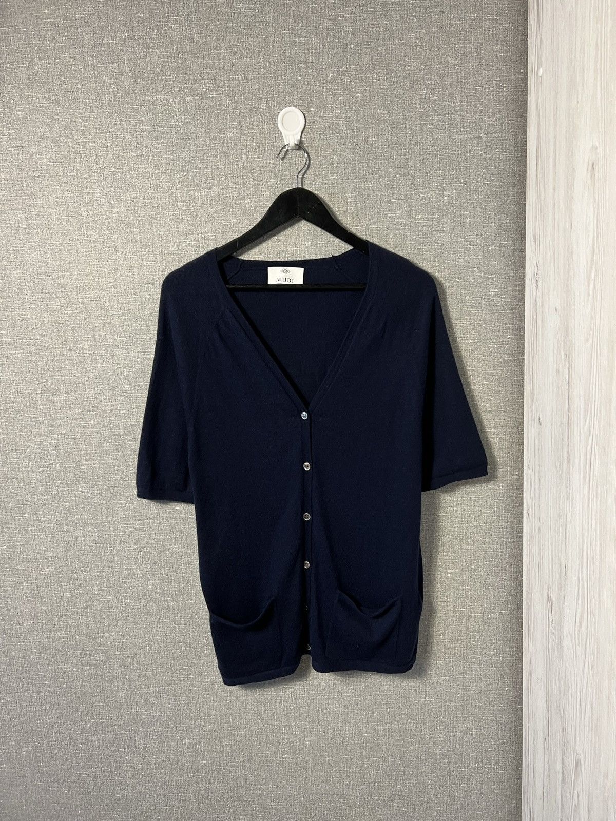 Allude Allude Cashmere Button Up Cardigan Short Sleeve Sweater Size L / US 10 / IT 46 - 1 Thumbnail